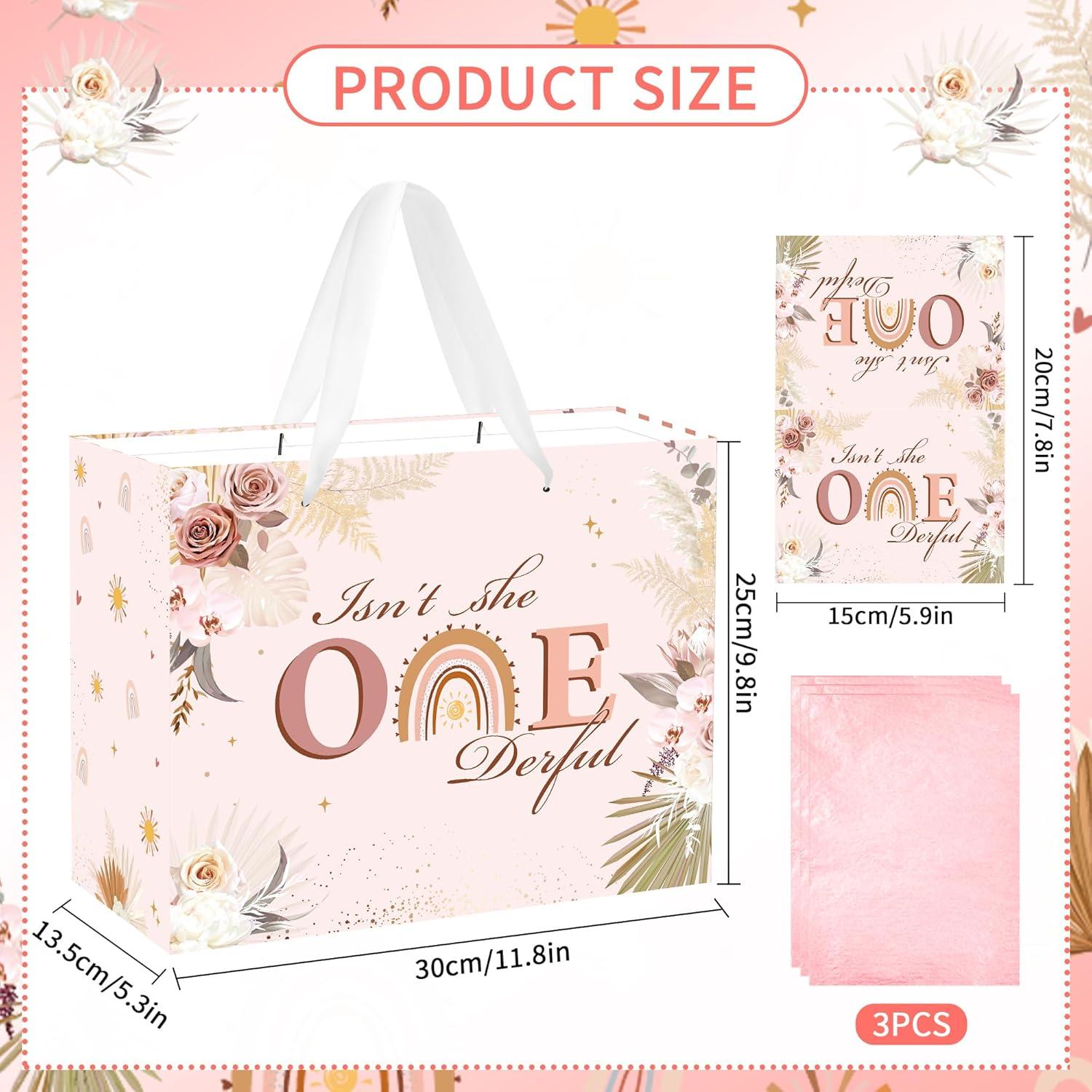 Bolsa de Regalo para 1er Cumpleaños EoBeCy Rosa Floral