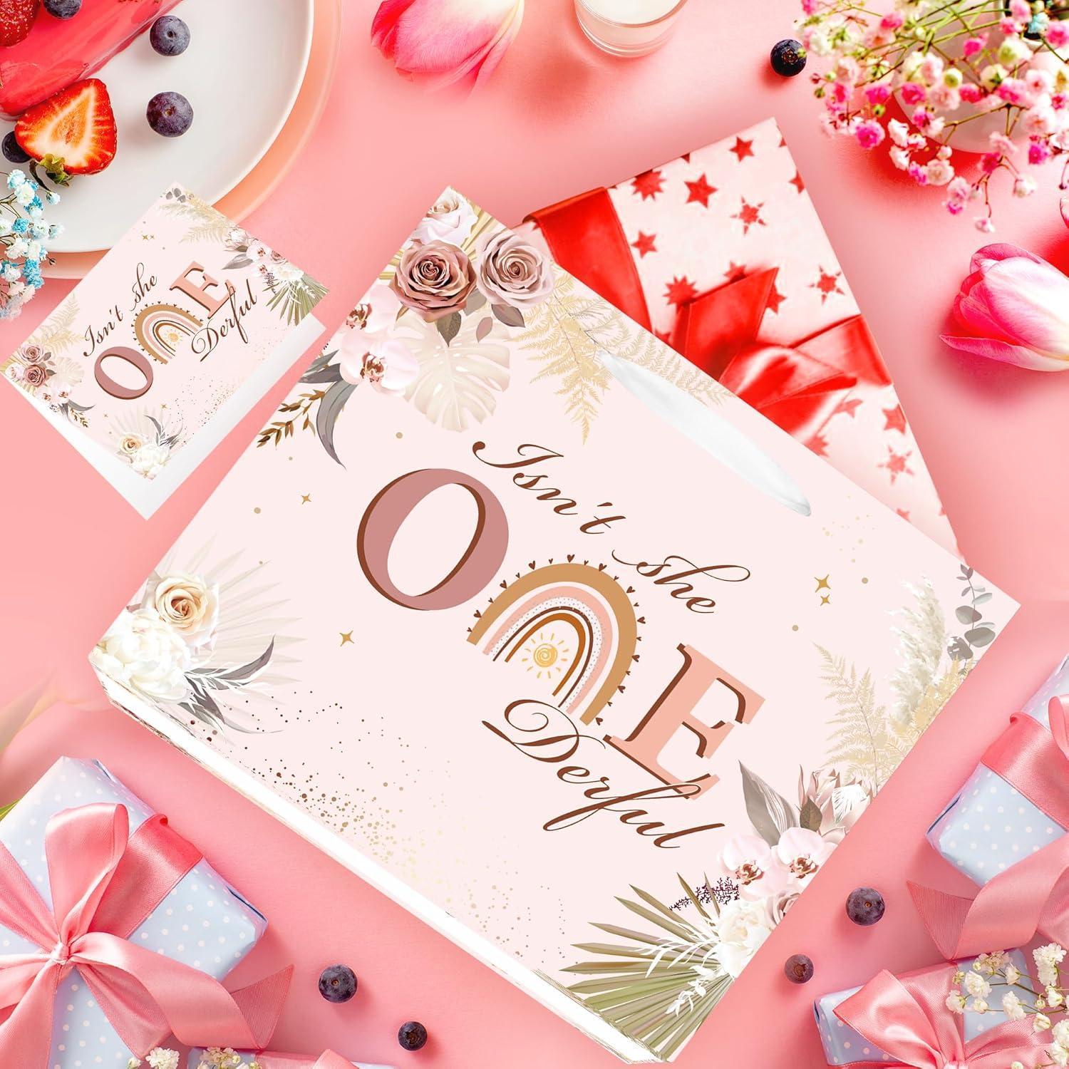 Bolsa de Regalo para 1er Cumpleaños EoBeCy Rosa Floral