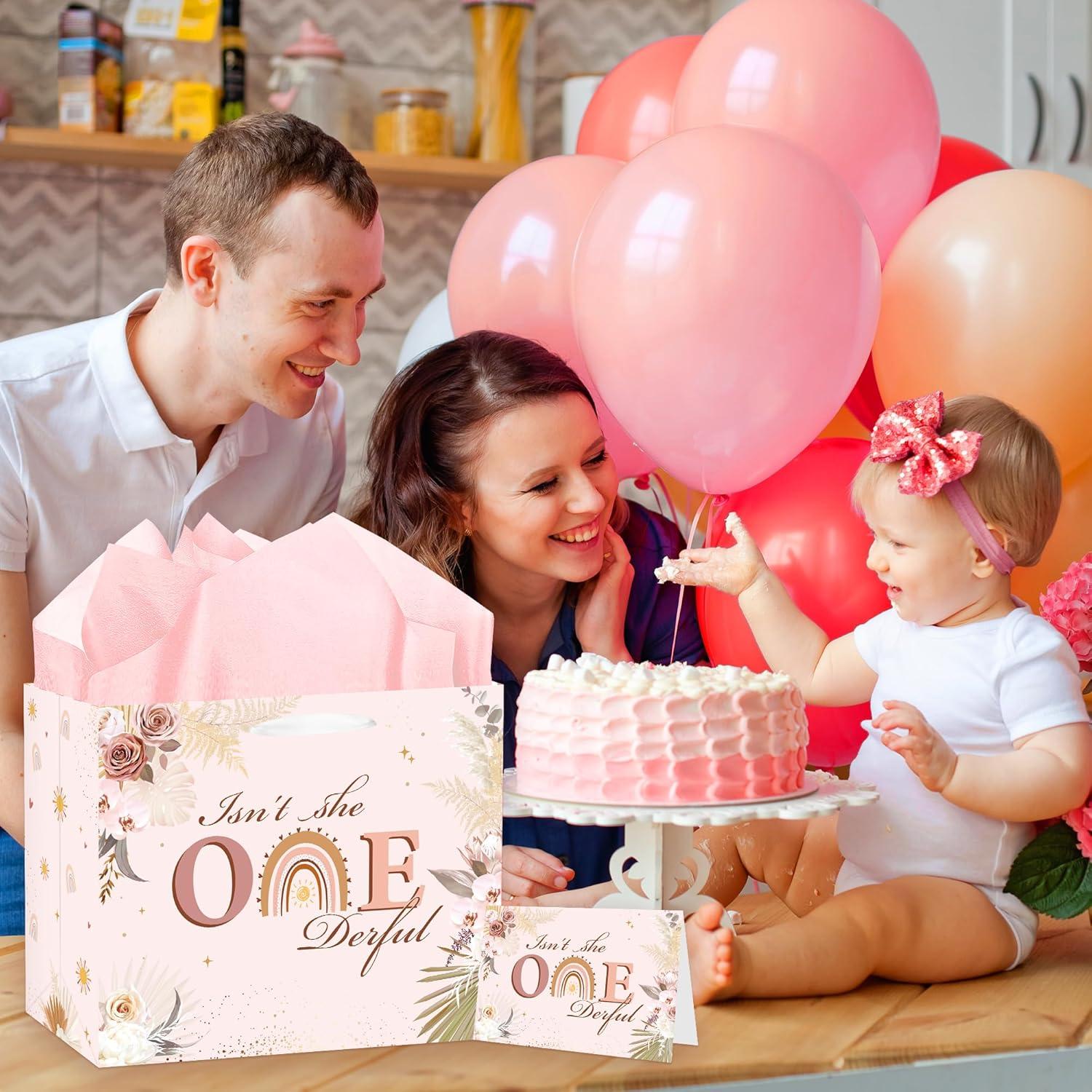 Bolsa de Regalo para 1er Cumpleaños EoBeCy Rosa Floral