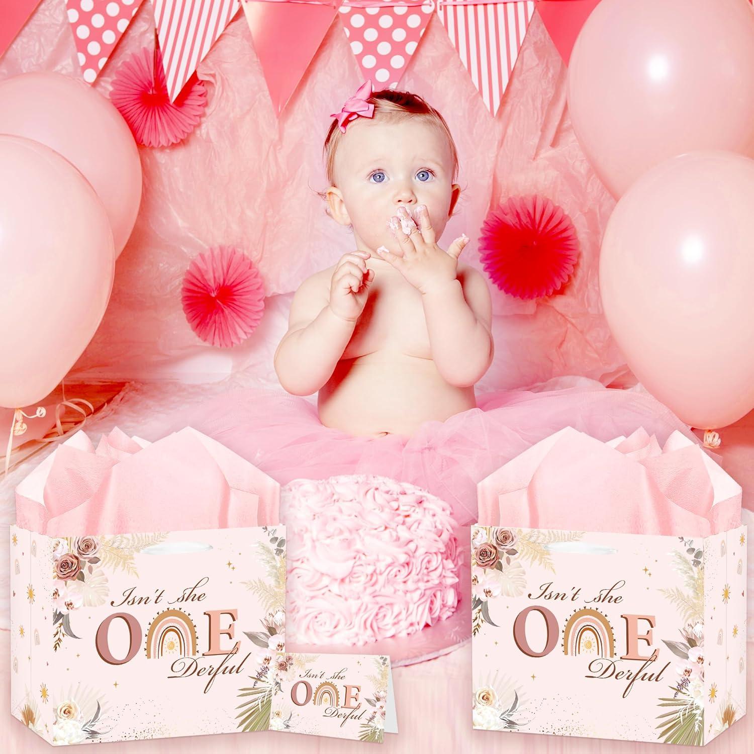 Bolsa de Regalo para 1er Cumpleaños EoBeCy Rosa Floral