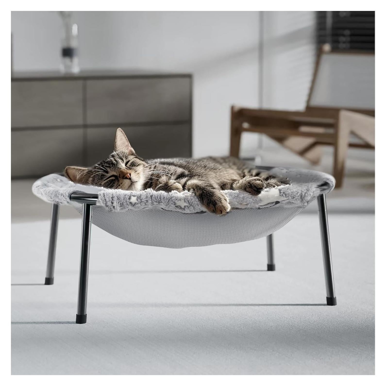 Cama Elevada para Gatos POMESEA, Hamaca Transpirable 30Kg