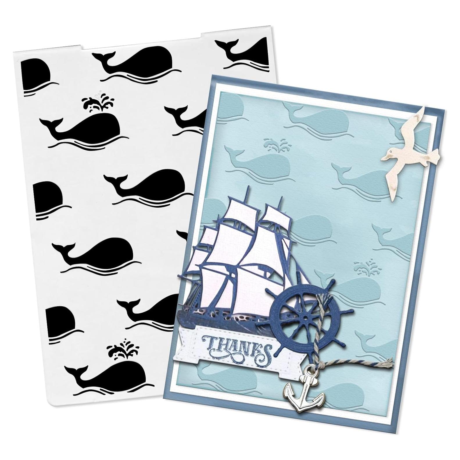 Carpeta de Embossing Ballena Oceánica Glodecart 14.5x10.4 cm