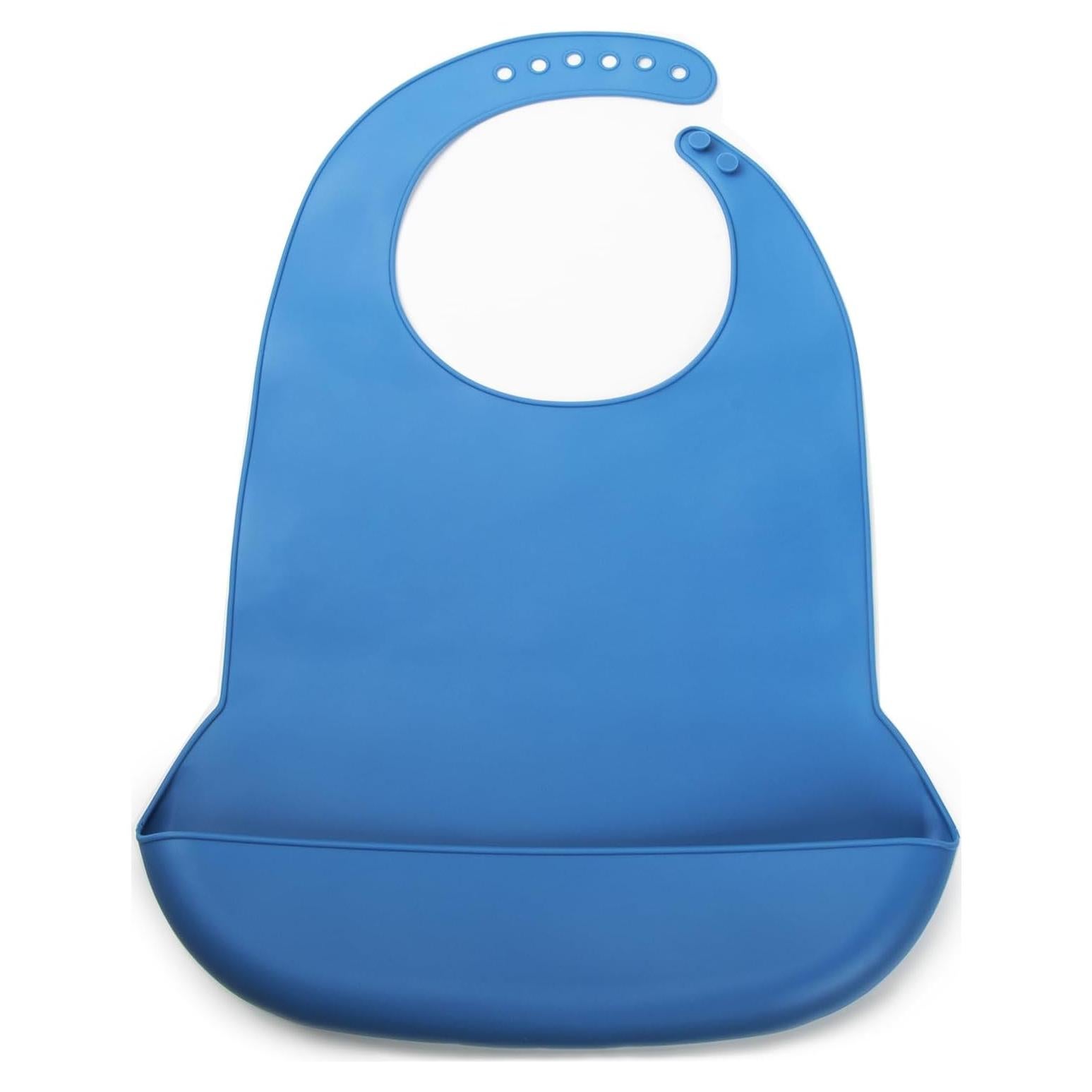 Bibs de Silicona Ajustables y Lavables para Adultos - Azul