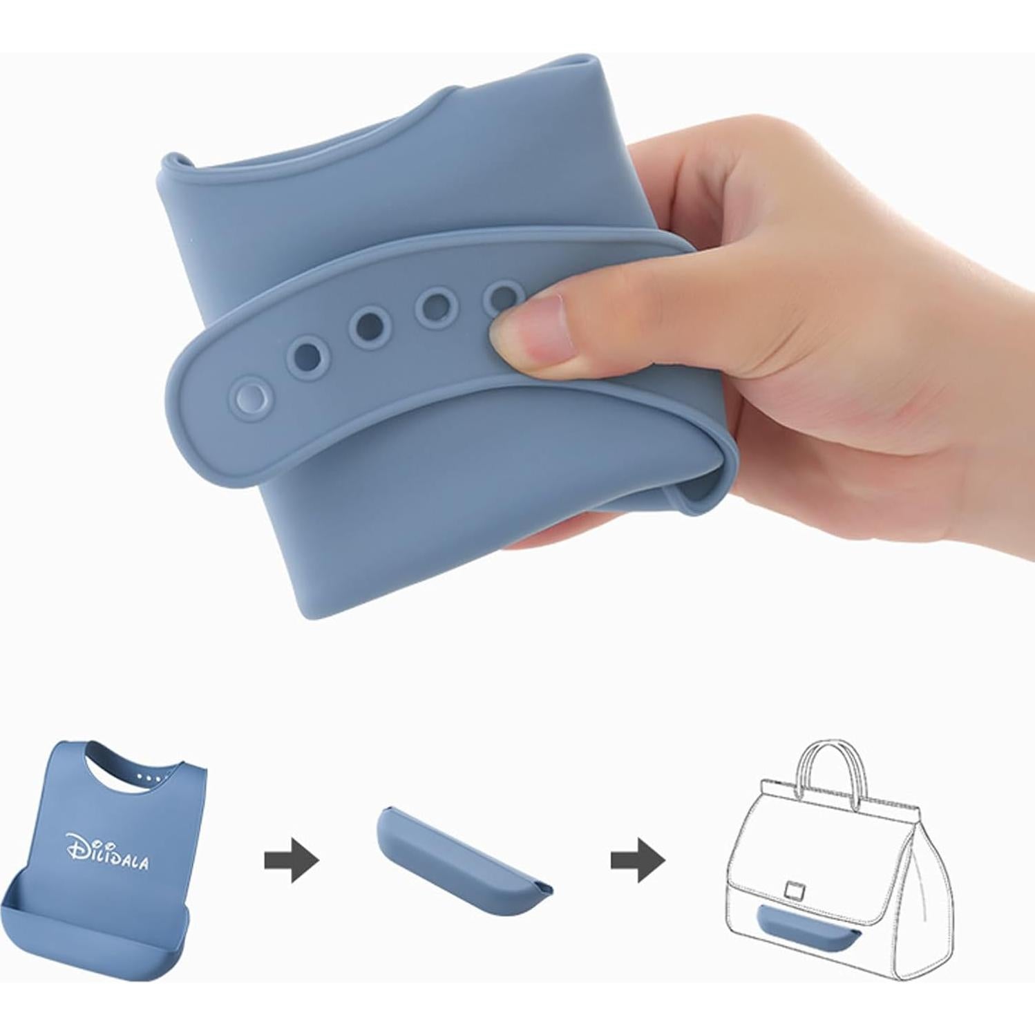 Bibs de Silicona Ajustables y Lavables para Adultos - Azul