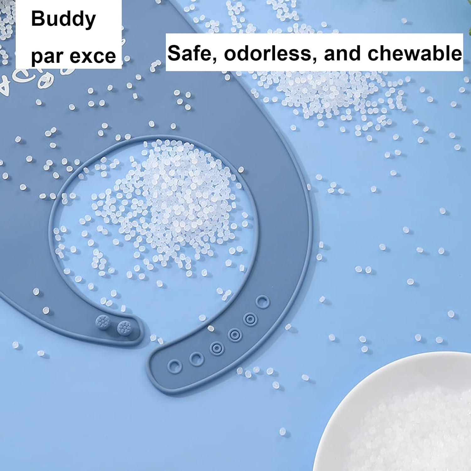 Bibs de Silicona Ajustables y Lavables para Adultos - Azul