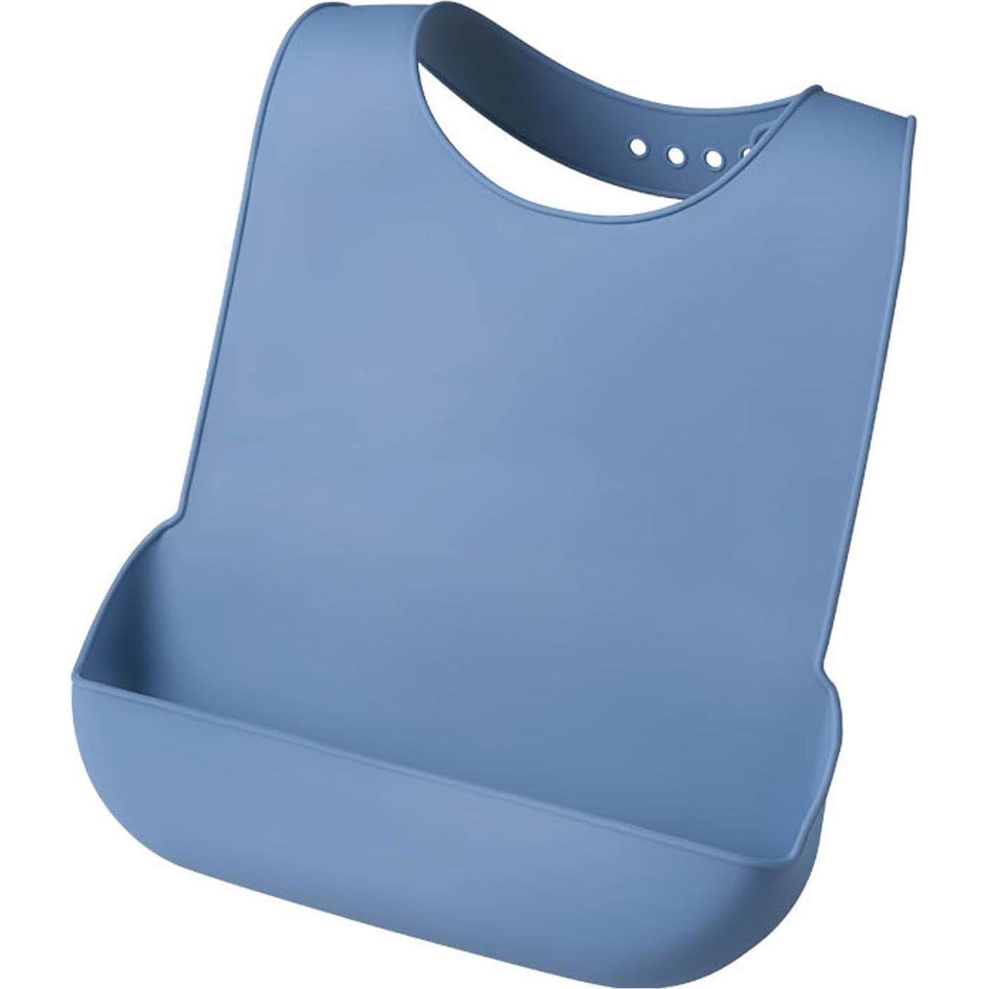 Bibs de Silicona Ajustables y Lavables para Adultos - Azul