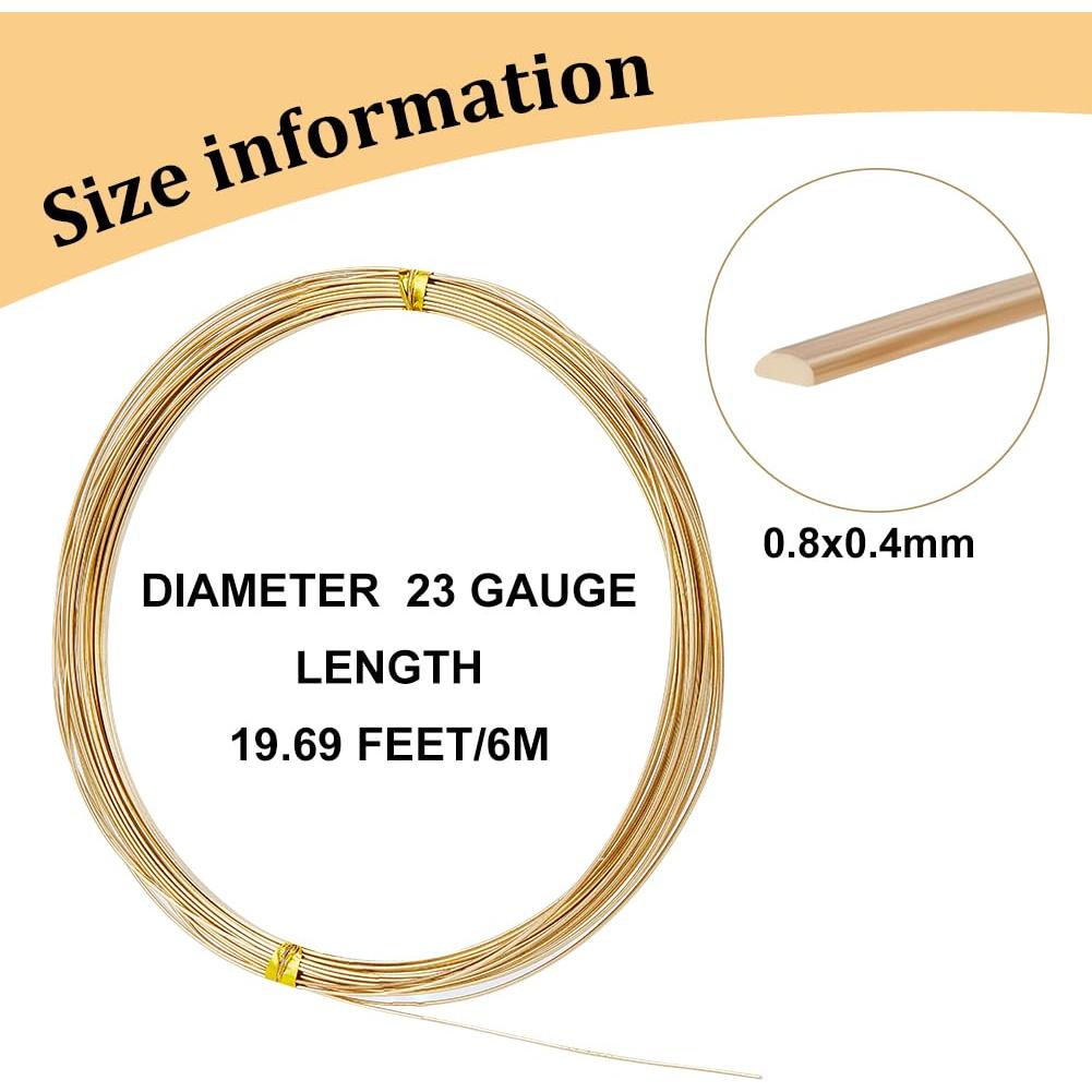 Alambre de Latón 0.6mm BENECREAT 6m para Joyería DIY