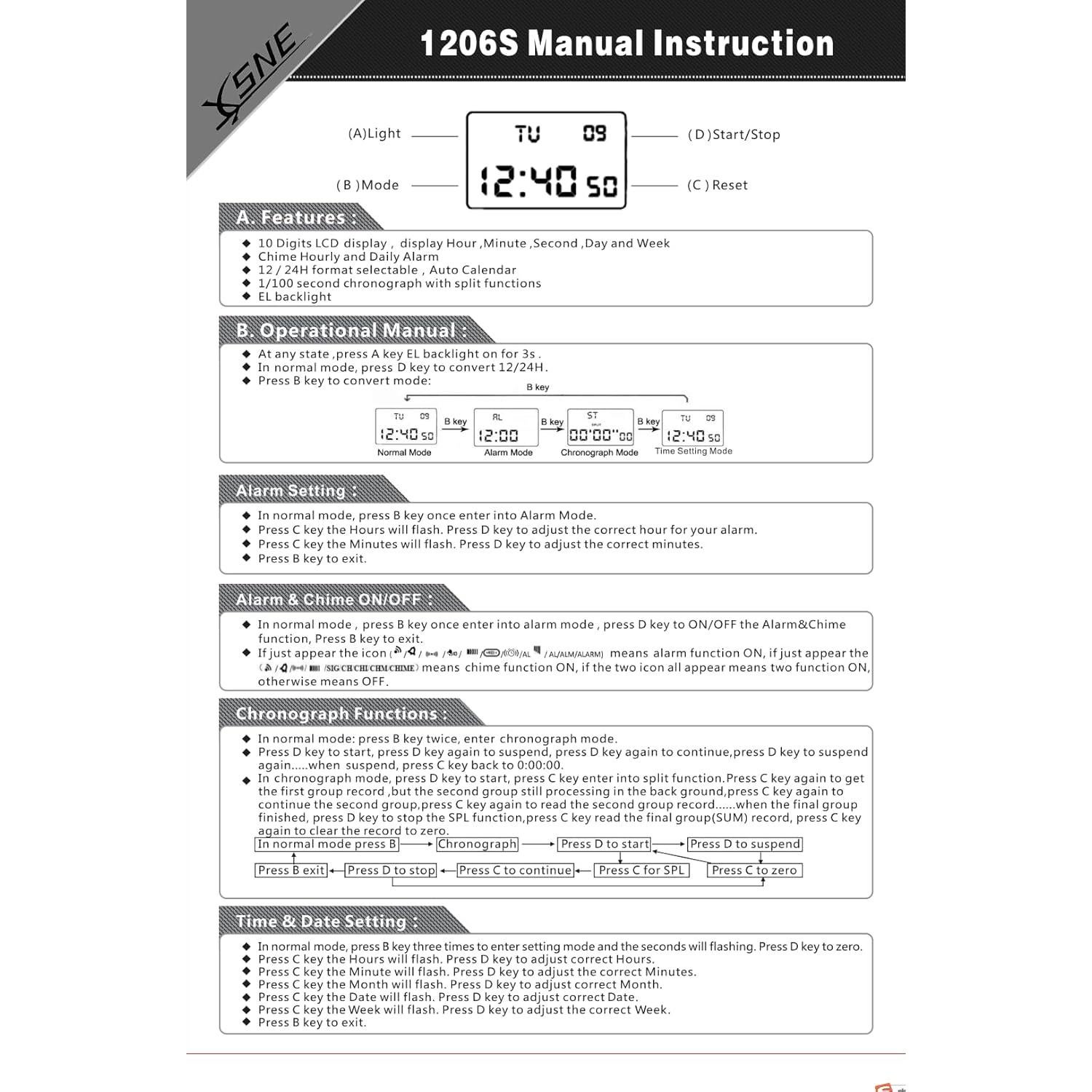 Reloj Digital Deportivo Hombre Aola 1997 Ultra Fino 50M