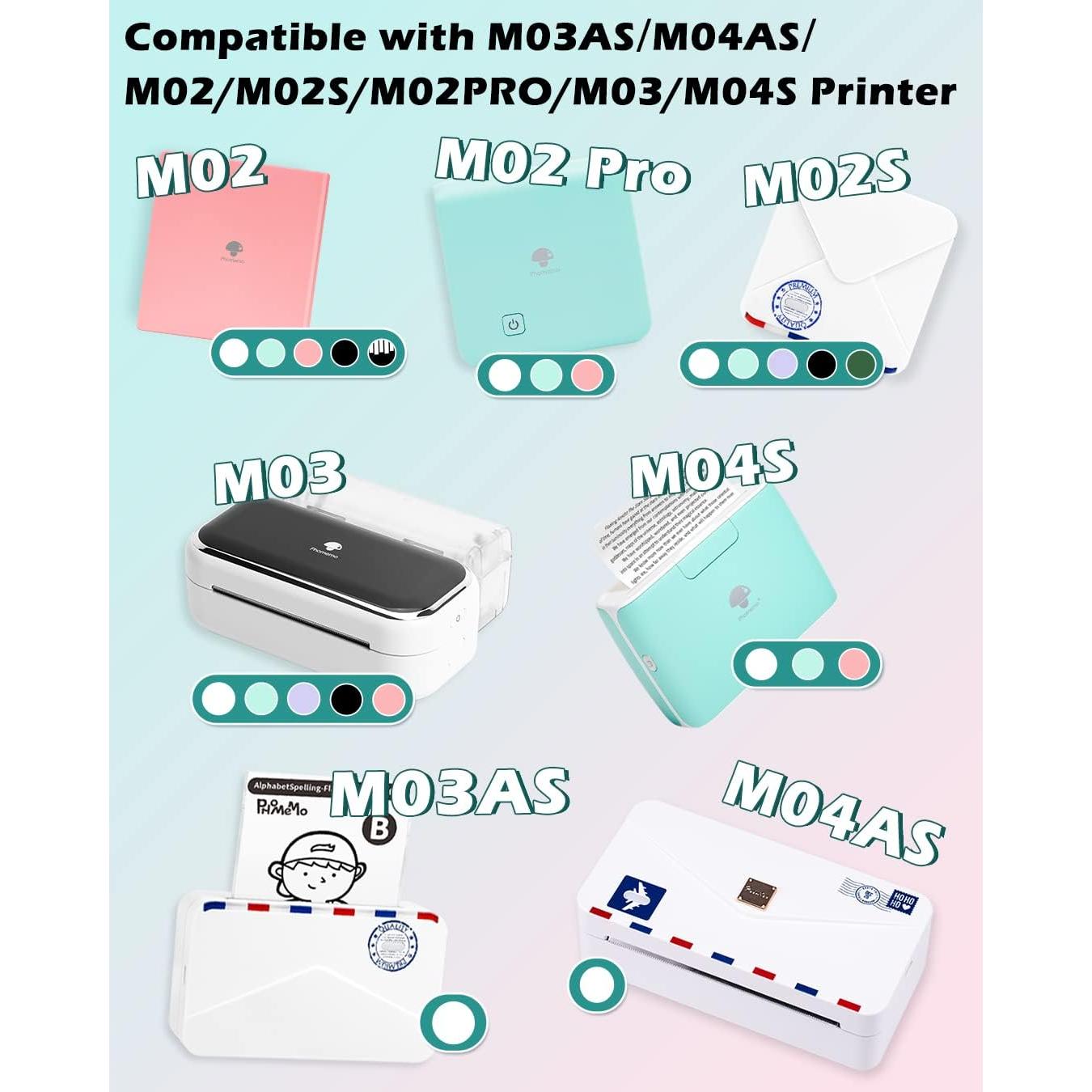 Papel Térmico Adhesivo Phomemo 50mm, 3 Rollos, Texto Negro