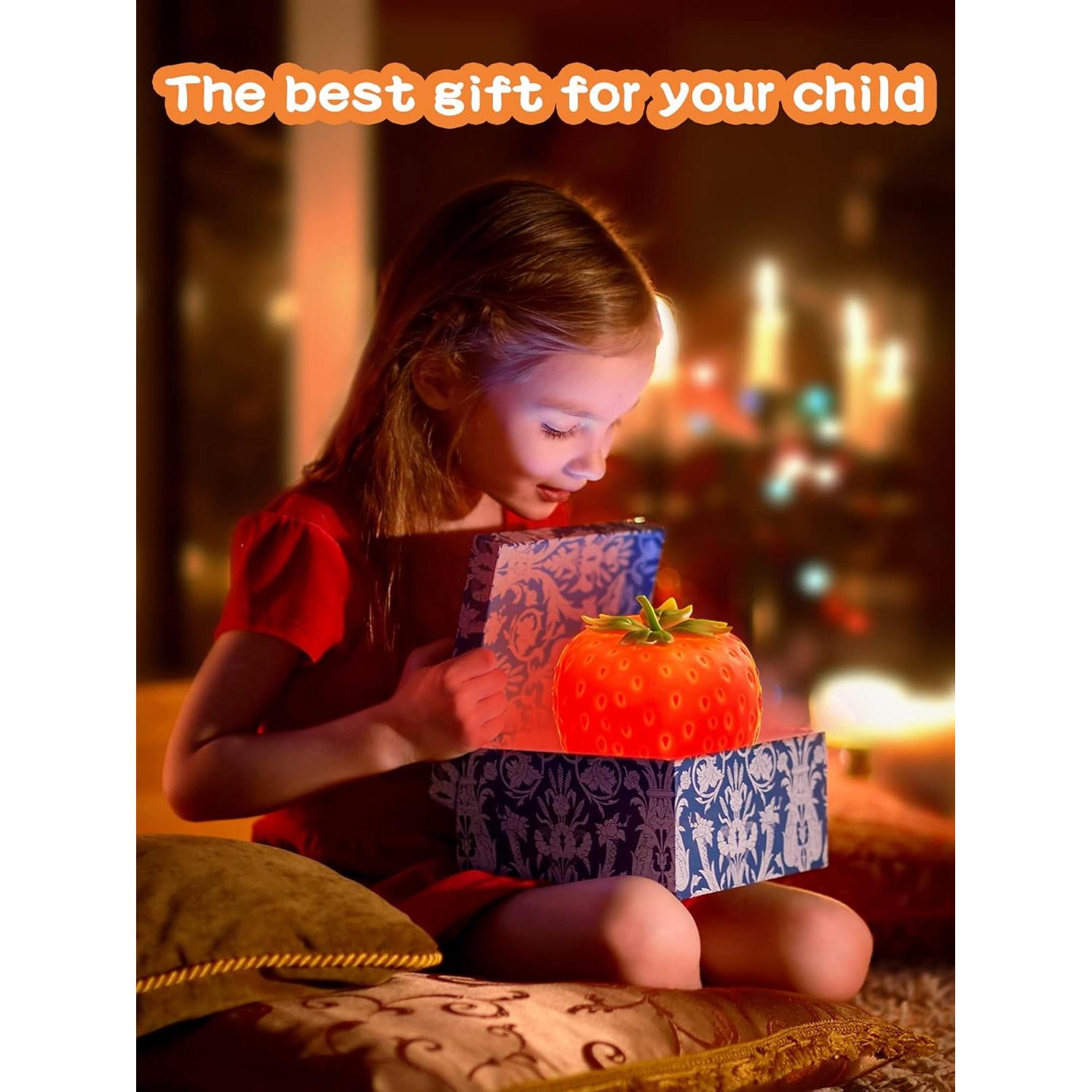 Luz Nocturna de Fresa WLHONG Recargable USB 3 Niveles