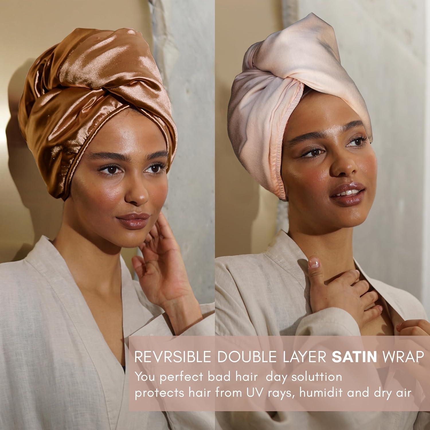 Toalla de Cabello SMPL Objects de Satén Rosa-Bronce 71cm