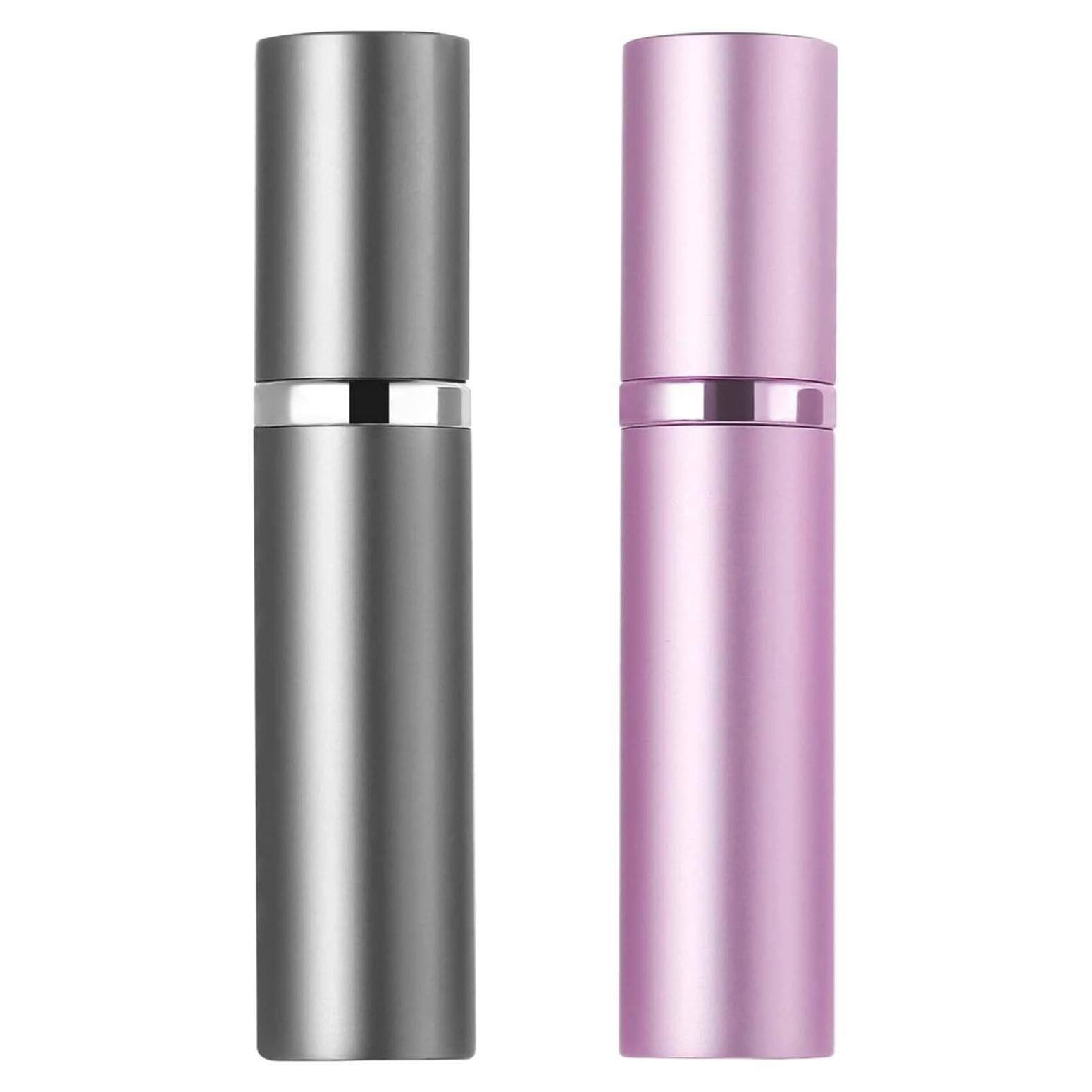 2 Botellas Atomizadoras de Perfume 5ml Refill Portátil Gris/Rosa
