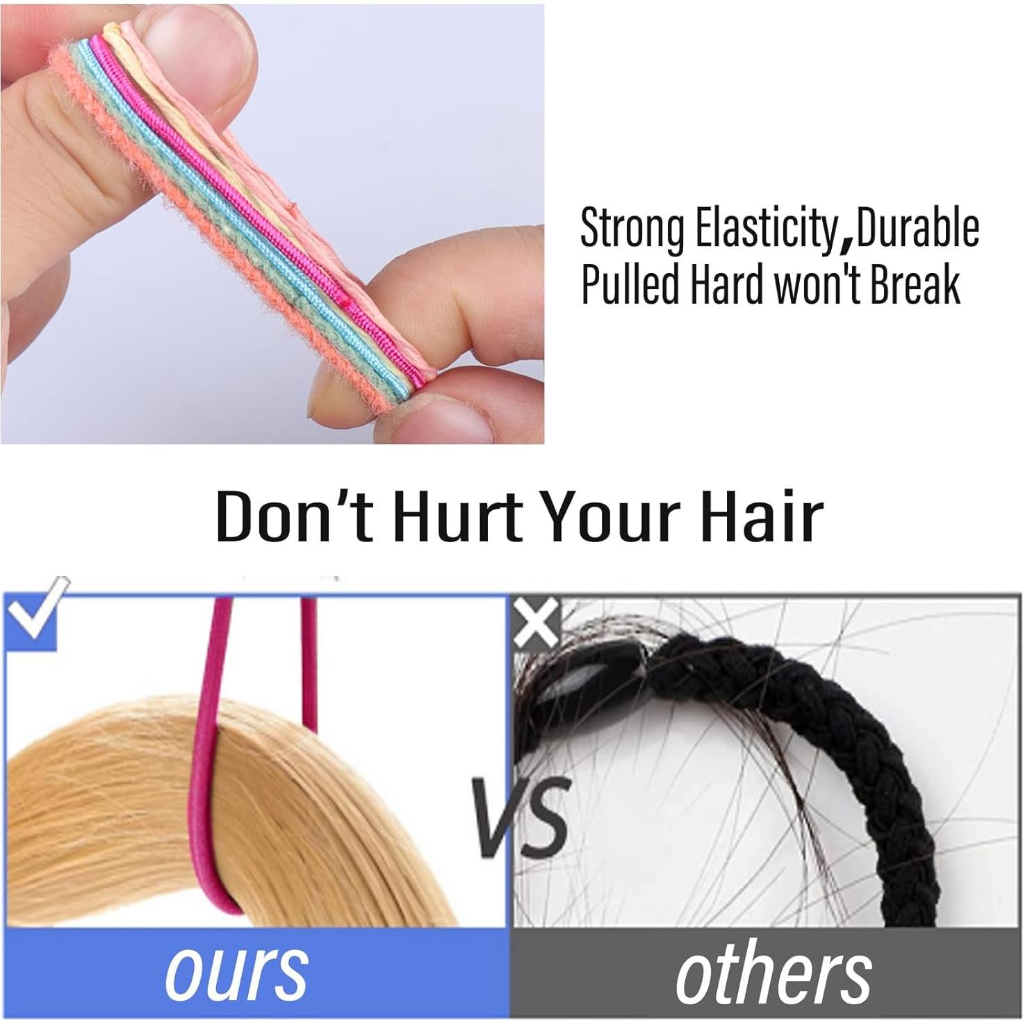 300 Piezas Lazos para el Cabello BlueZOO - Mini Bandas Coloridas