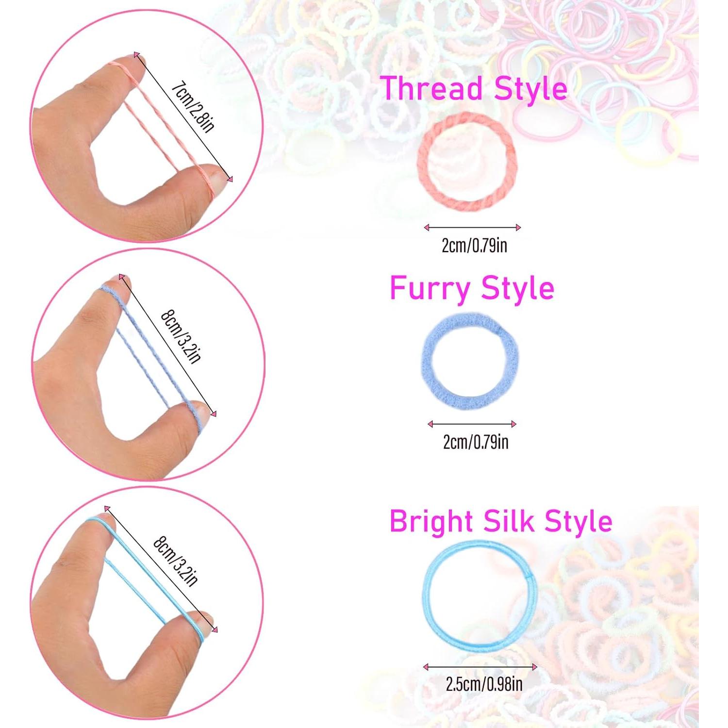 300 Piezas Lazos para el Cabello BlueZOO - Mini Bandas Coloridas