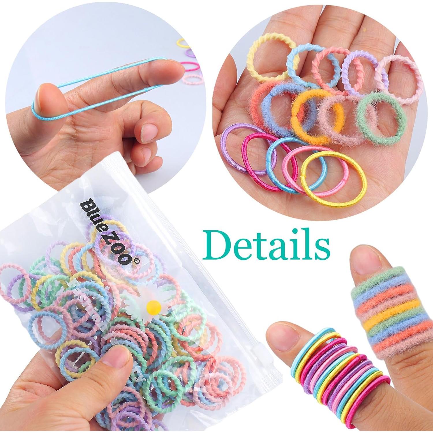 300 Piezas Lazos para el Cabello BlueZOO - Mini Bandas Coloridas