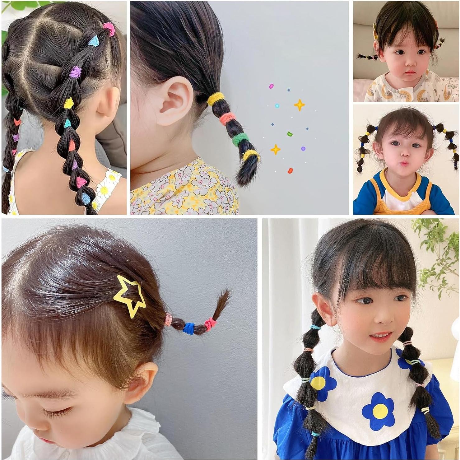 300 Piezas Lazos para el Cabello BlueZOO - Mini Bandas Coloridas