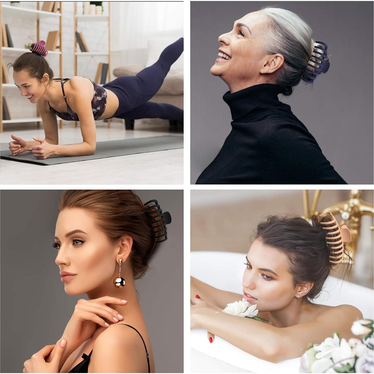 Clip para el cabello OWIIZI Grande Antideslizante 11 cm Negro