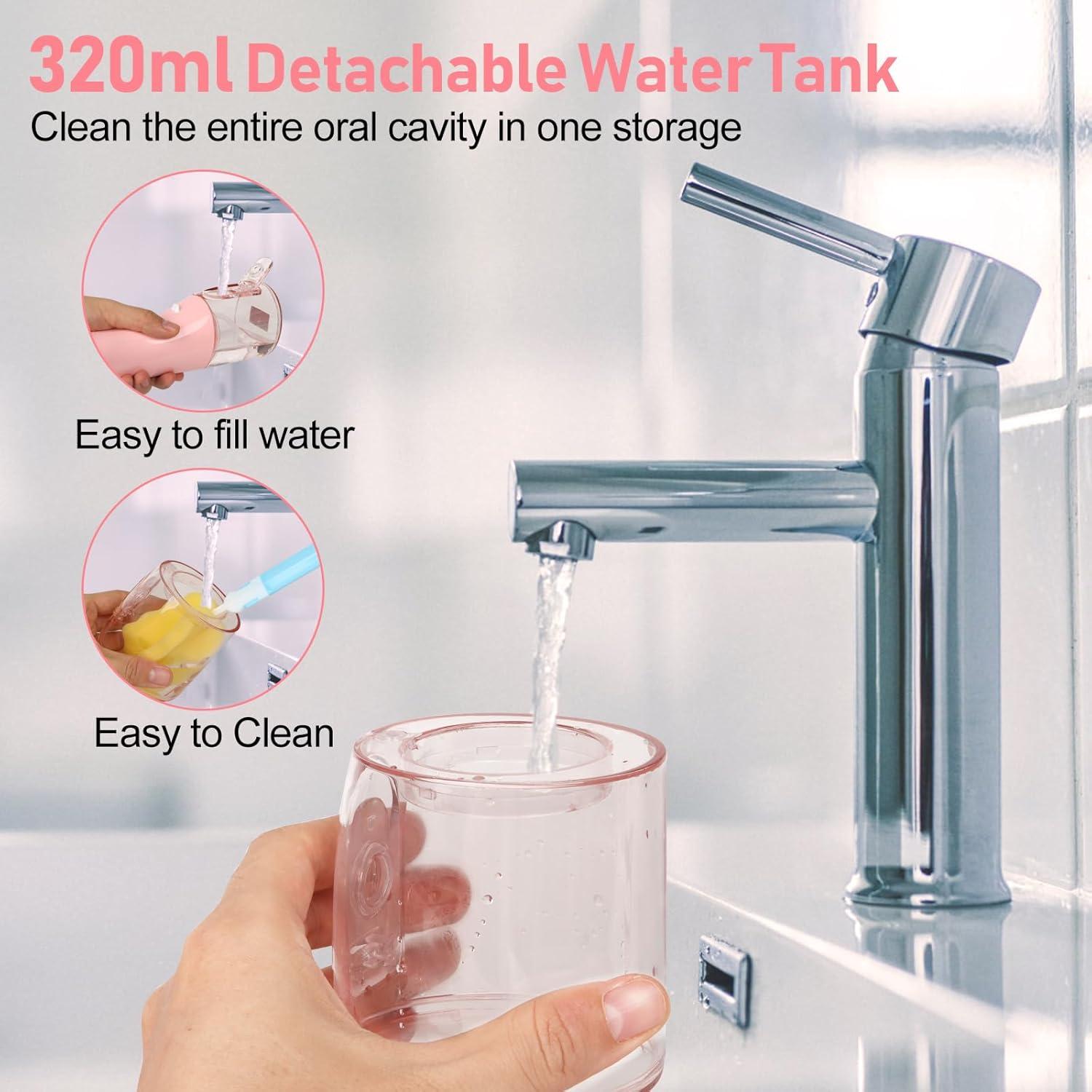 Irrigador Oral Inalámbrico Grinest FL-V28 Rosa 7 Modos 320ml