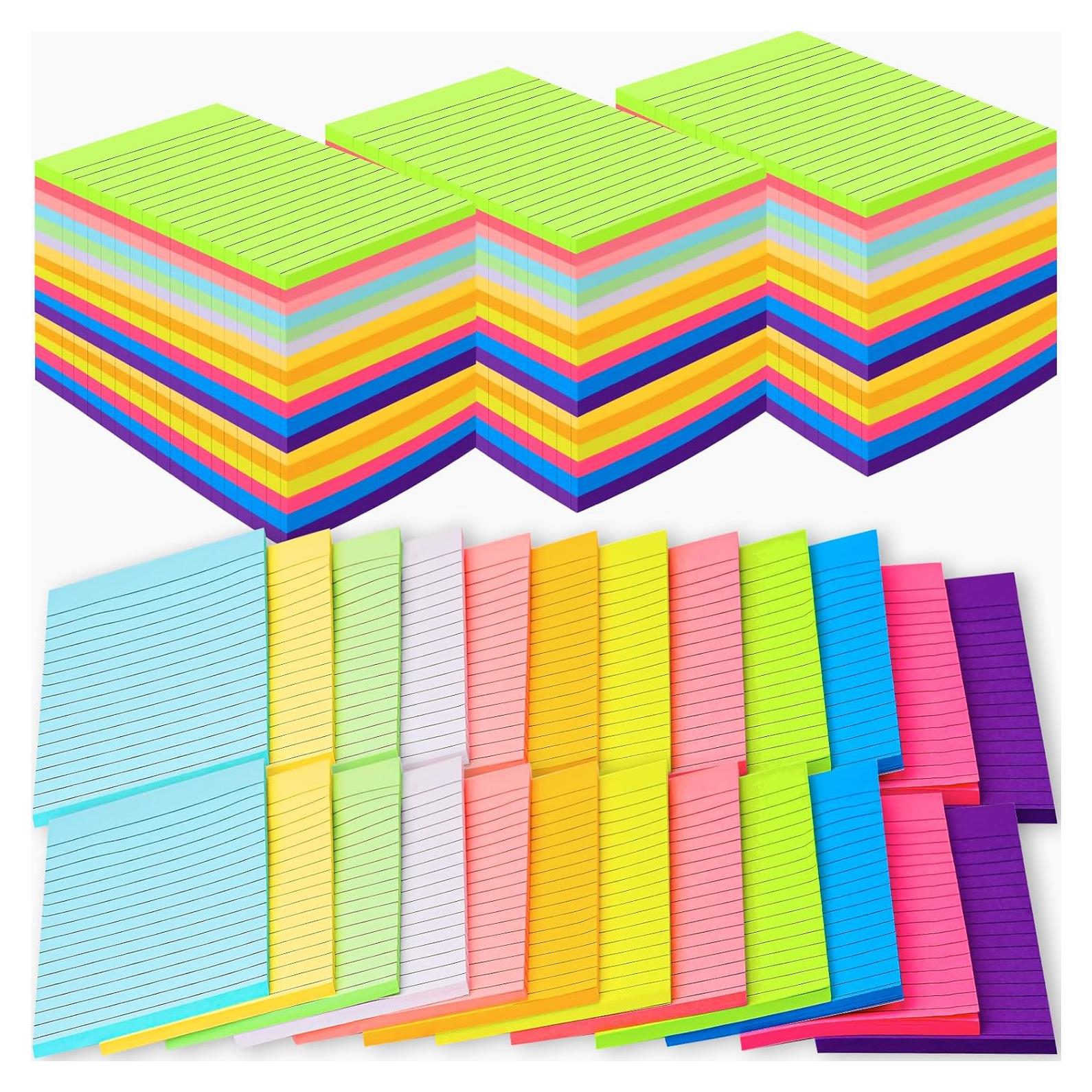 Paquete de 60 Notas Adhesivas Rayadas Oleitodh 10x15 cm
