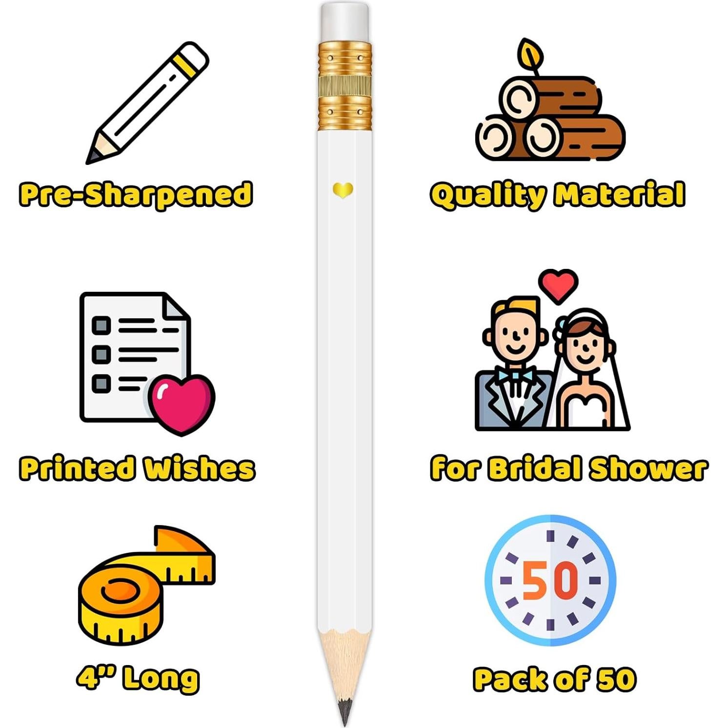 50 Lápices Pre-afilados Vusnud para Despedida de Soltera