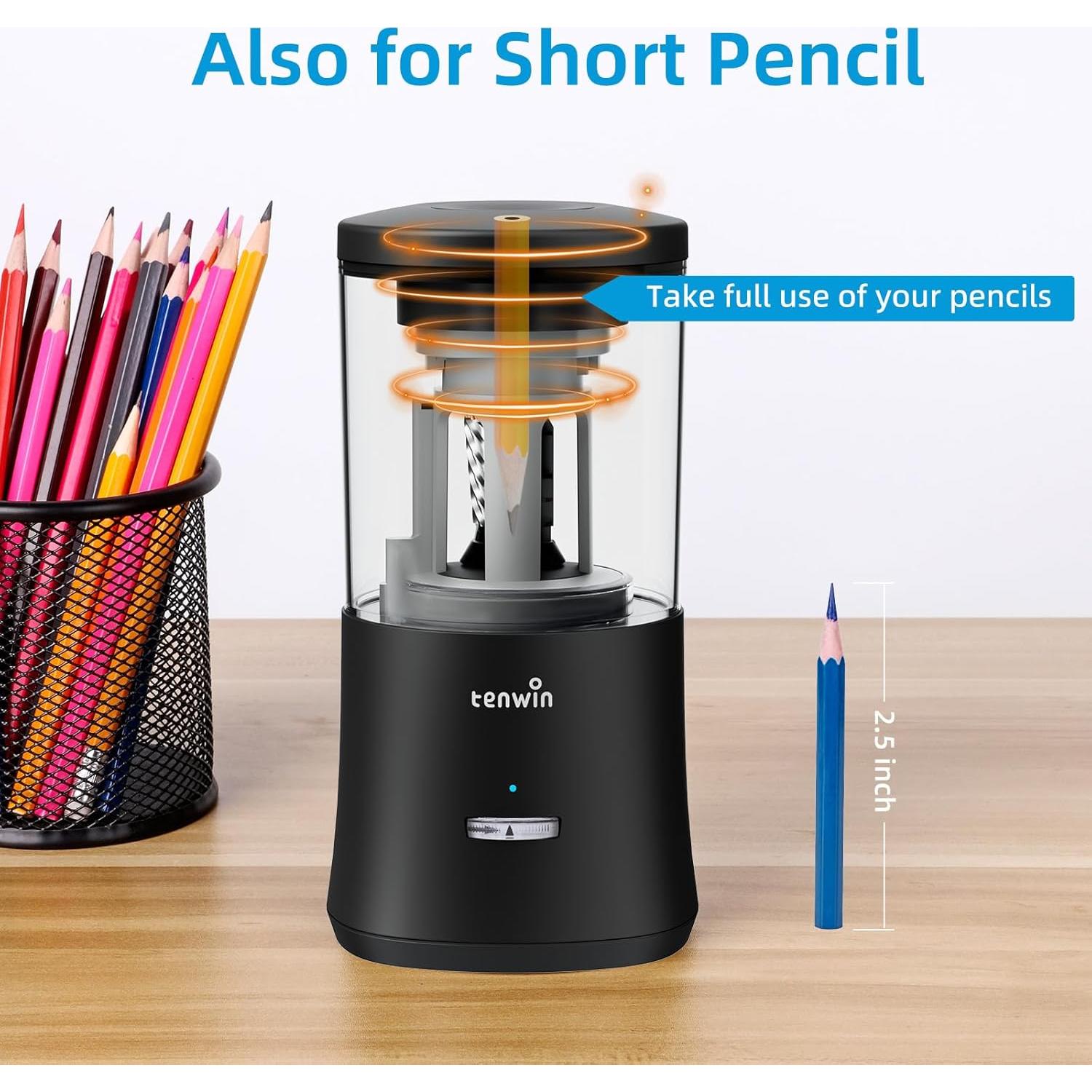 Sacapuntas Eléctrico Automático Tenwin TW8018 Negro 6-8mm