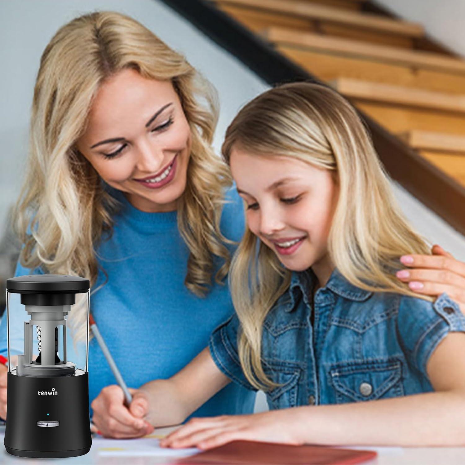 Sacapuntas Eléctrico Automático Tenwin TW8018 Negro 6-8mm