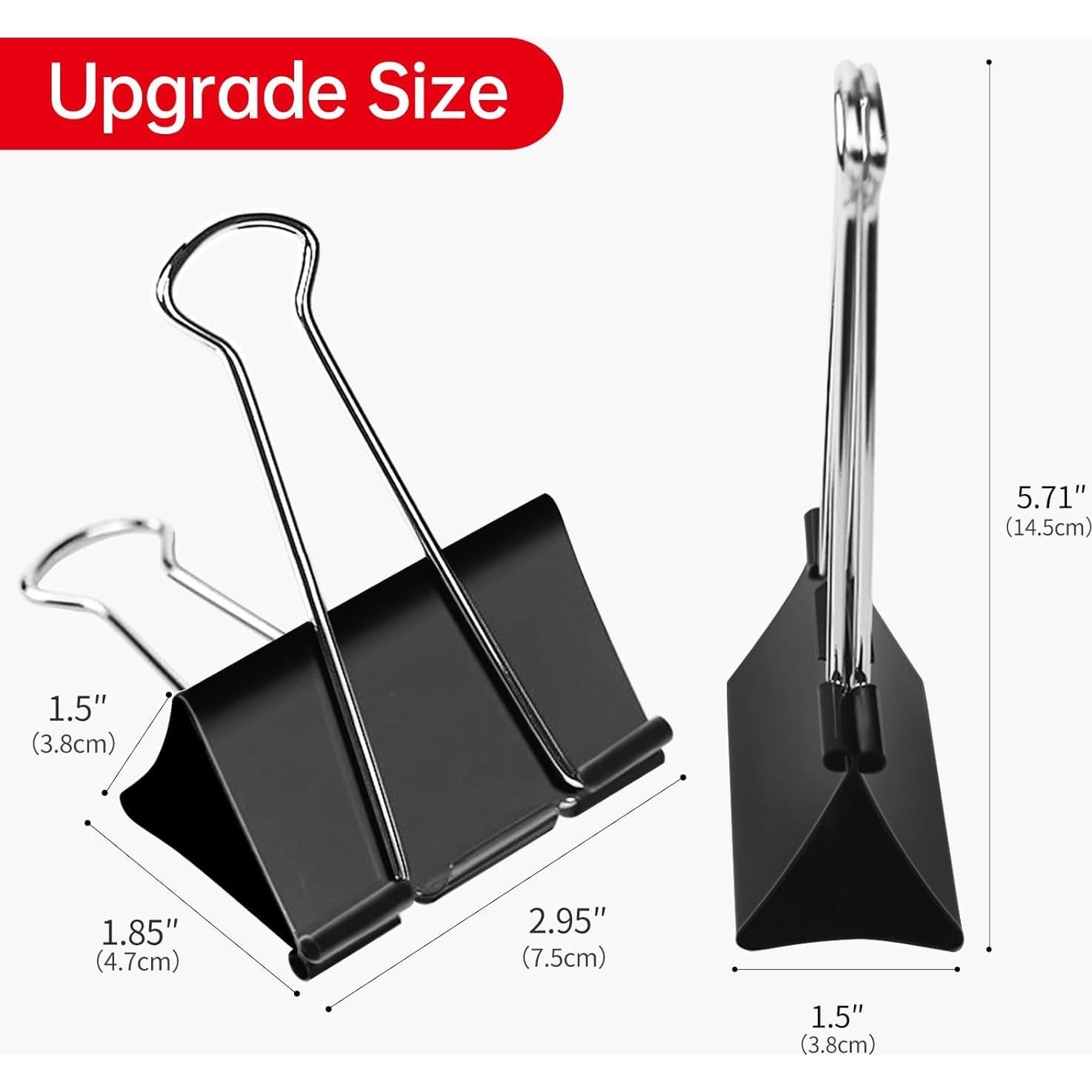 Clips de carpeta Jumbo AZ Shi Kong 3.81 cm 6 Pcs alta resistencia