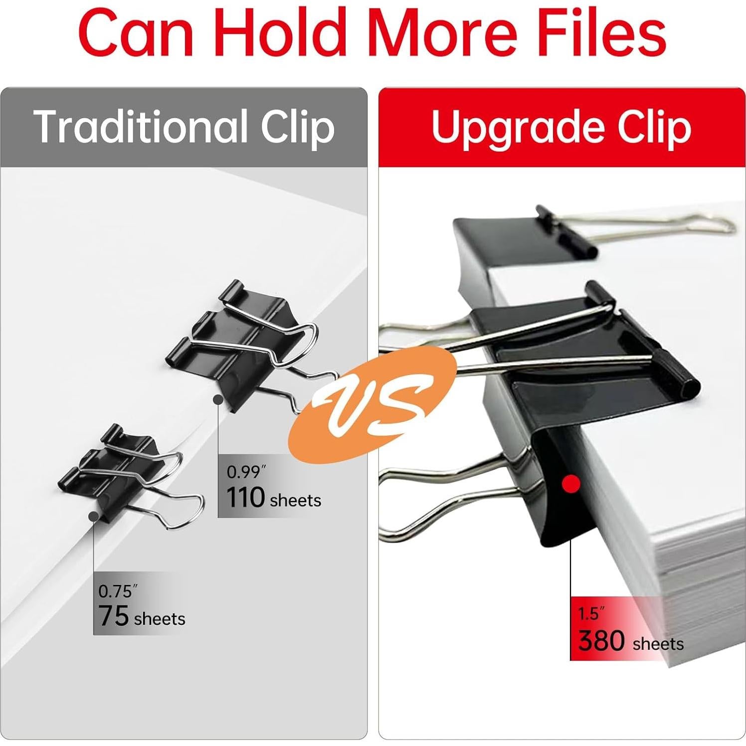 Clips de carpeta Jumbo AZ Shi Kong 3.81 cm 6 Pcs alta resistencia