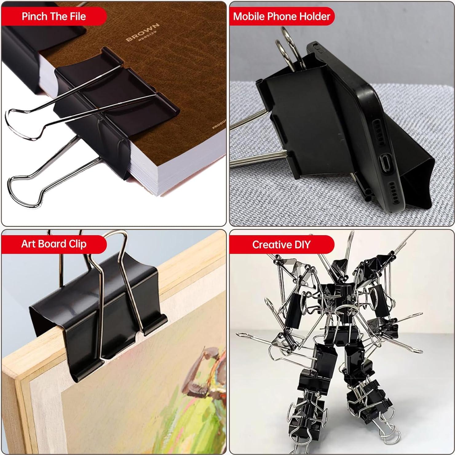 Clips de carpeta Jumbo AZ Shi Kong 3.81 cm 6 Pcs alta resistencia