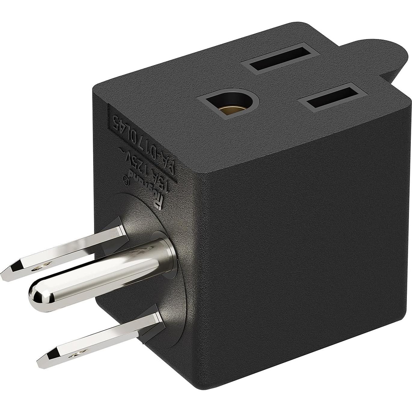 Adaptador de Poder AC 90 Grados PluGrand PA-0170L45 Negro