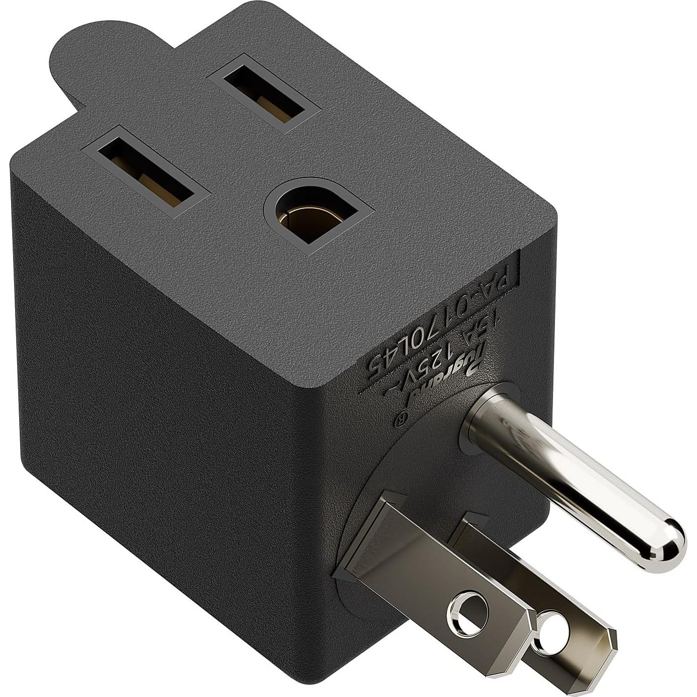 Adaptador de Poder AC 90 Grados PluGrand PA-0170L45 Negro