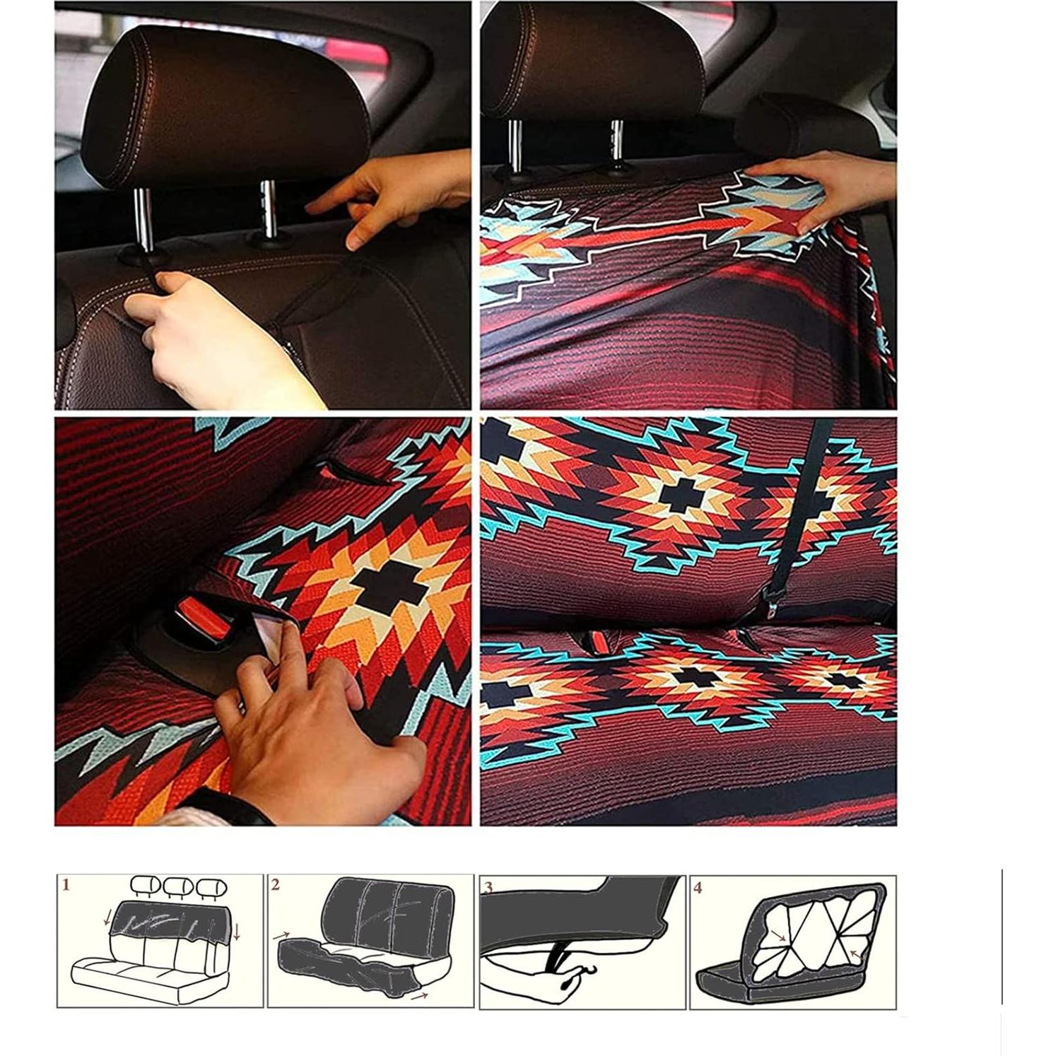 Cubierta de Asiento de Coche Forchrinse 14 Piezas Bandera Americana