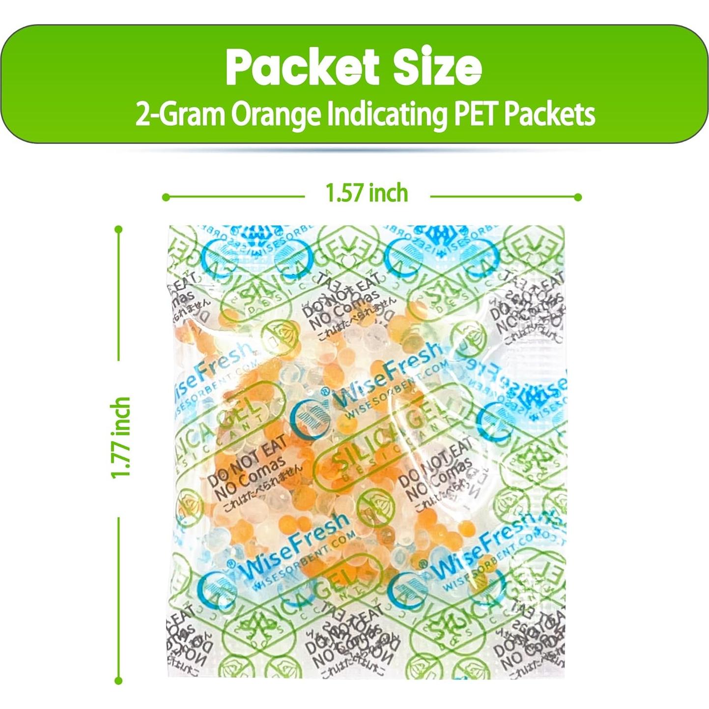 100 Paquetes de Gel de Sílice Deshidratante 2g - Wisesorbent