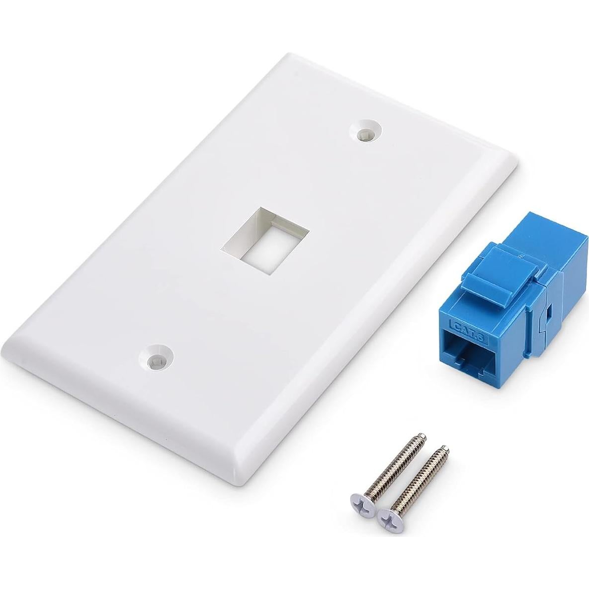 Placa de Pared Ethernet 1 Puerto Cable Matters Cat6 Azul - Paquete de 2