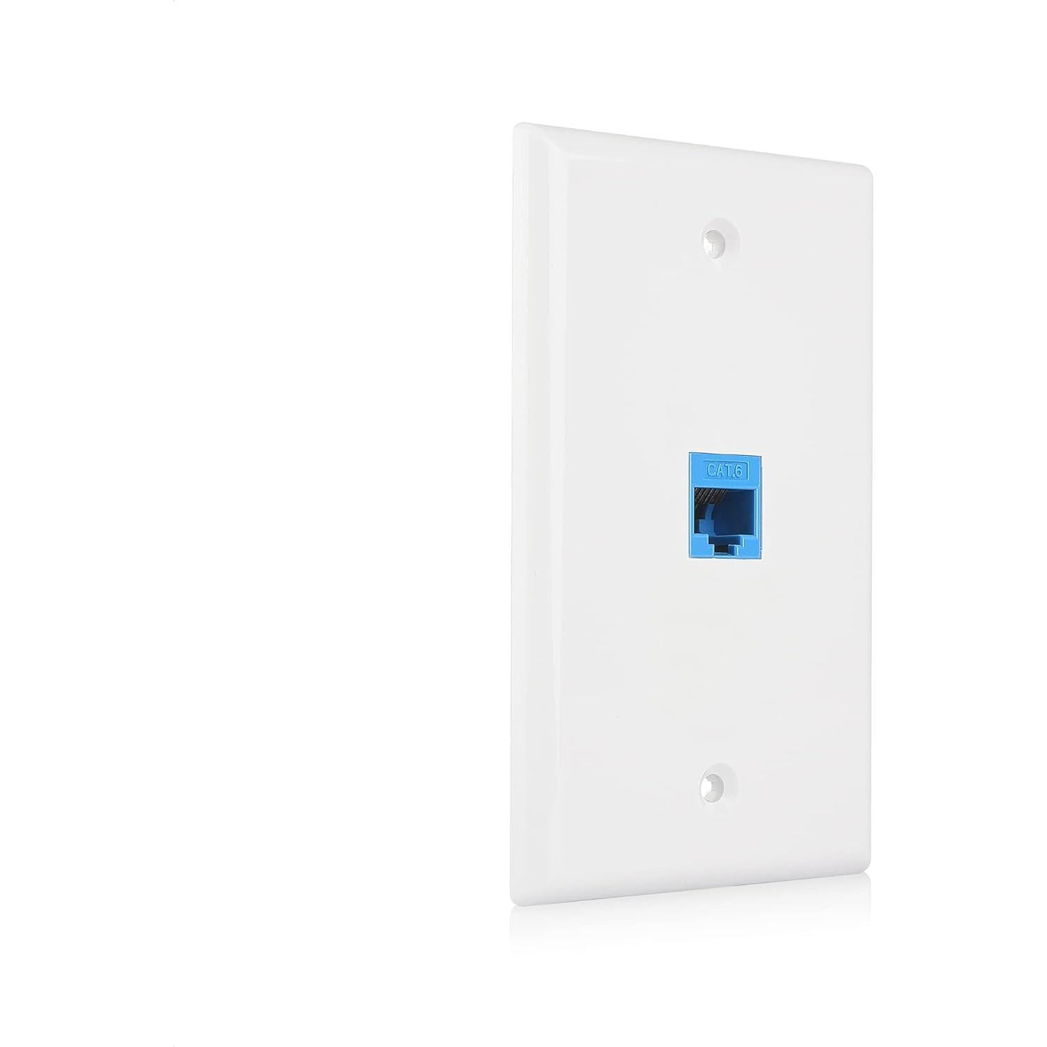 Placa de Pared Ethernet 1 Puerto Cable Matters Cat6 Azul - Paquete de 2