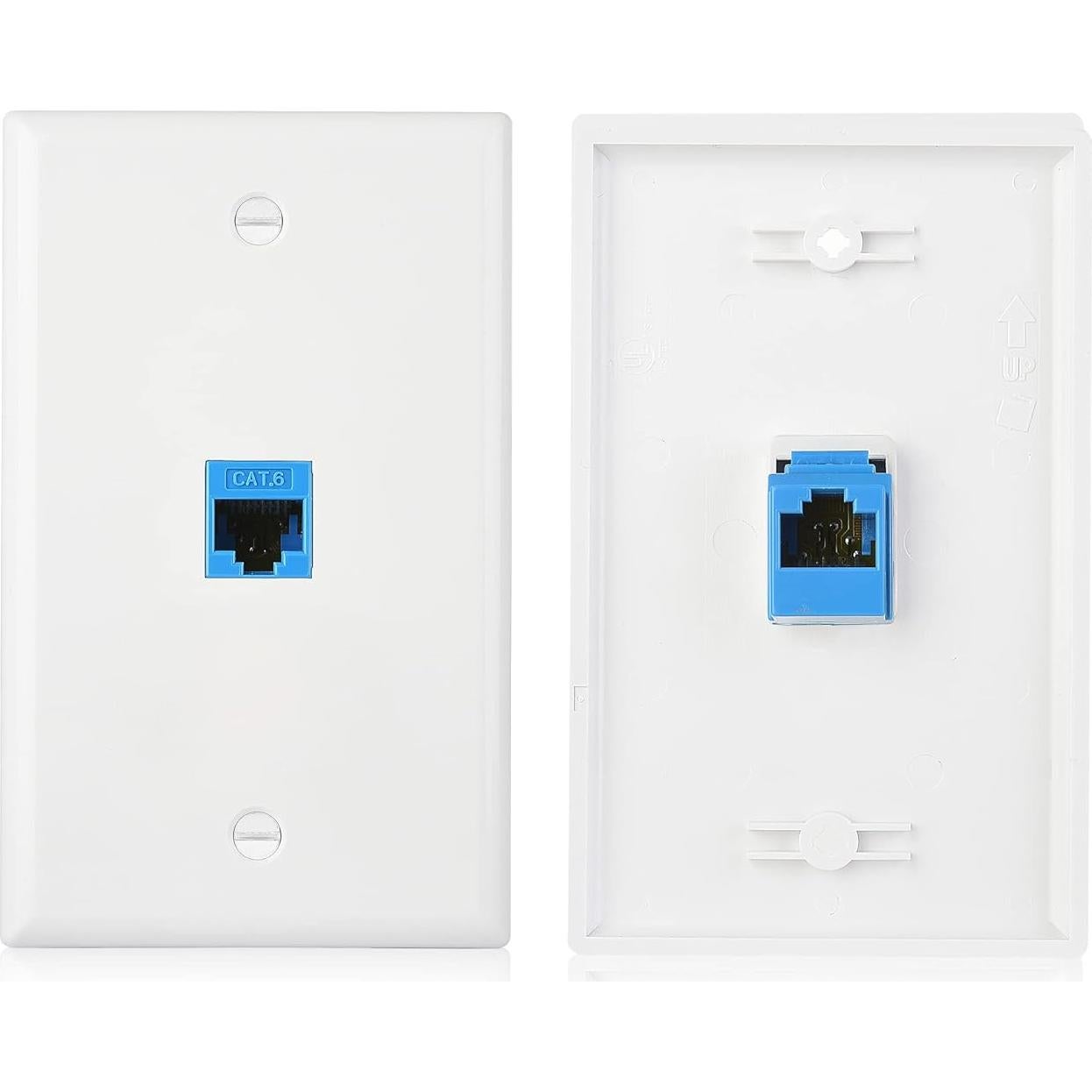 Placa de Pared Ethernet 1 Puerto Cable Matters Cat6 Azul - Paquete de 2