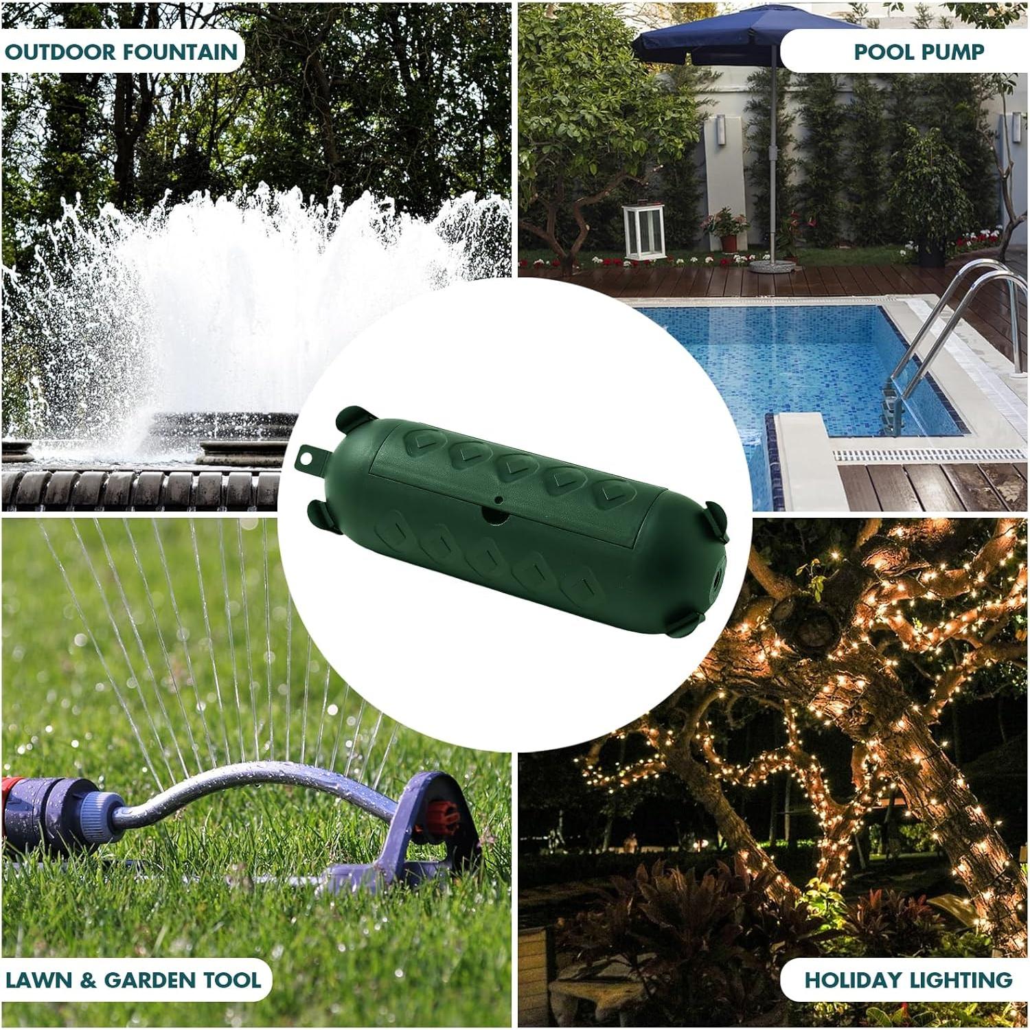 Cubierta de Cable de Extensión Exterior Verde PALARINE IP44 - 2 Unidades