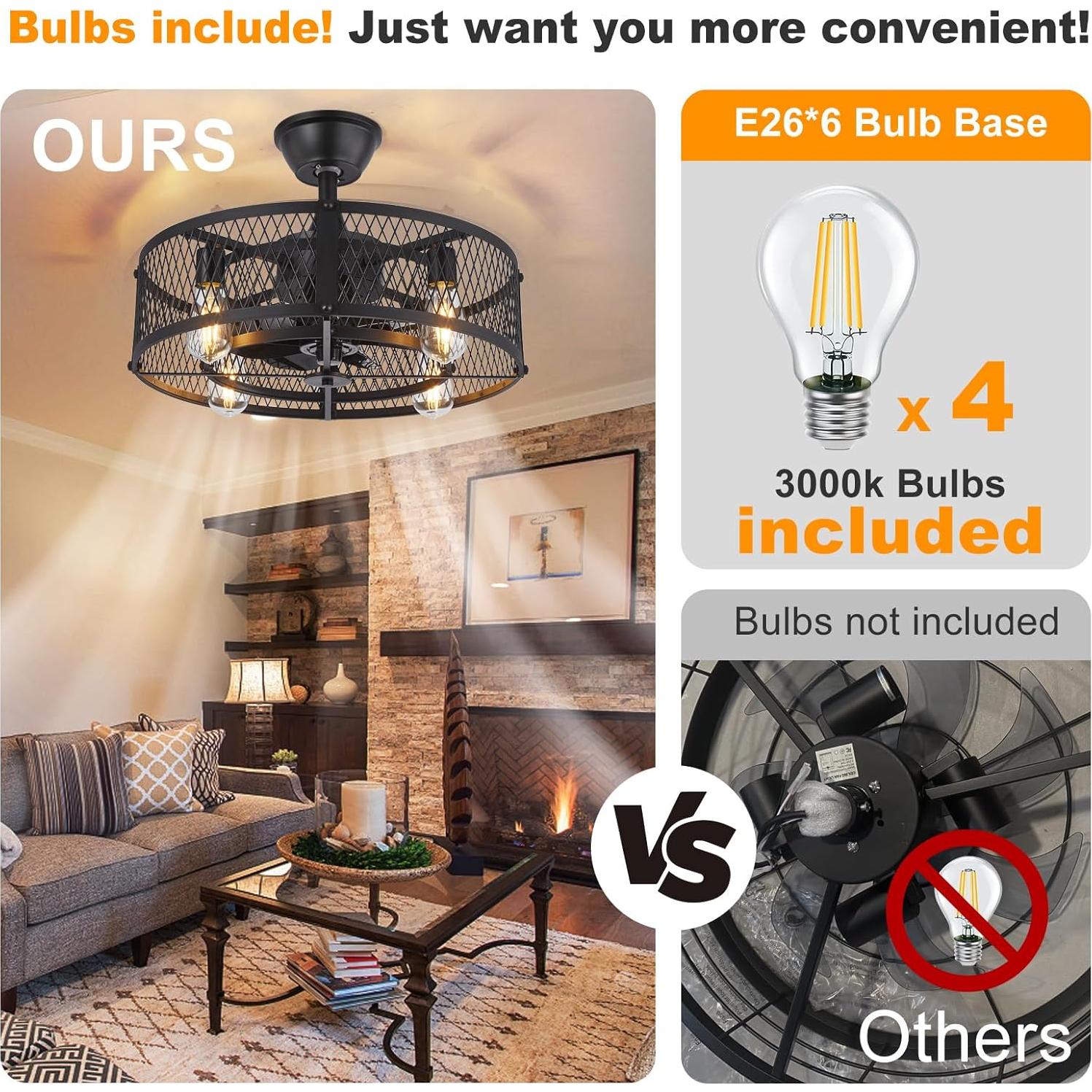 Ventilador de Techo con Luz Depuley 50.8 cm Control Remoto