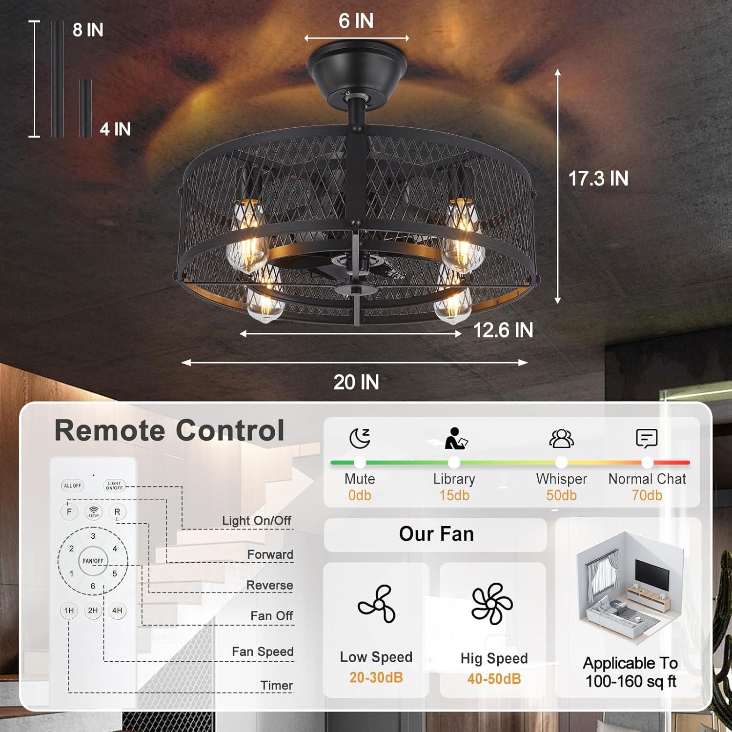 Ventilador de Techo con Luz Depuley 50.8 cm Control Remoto