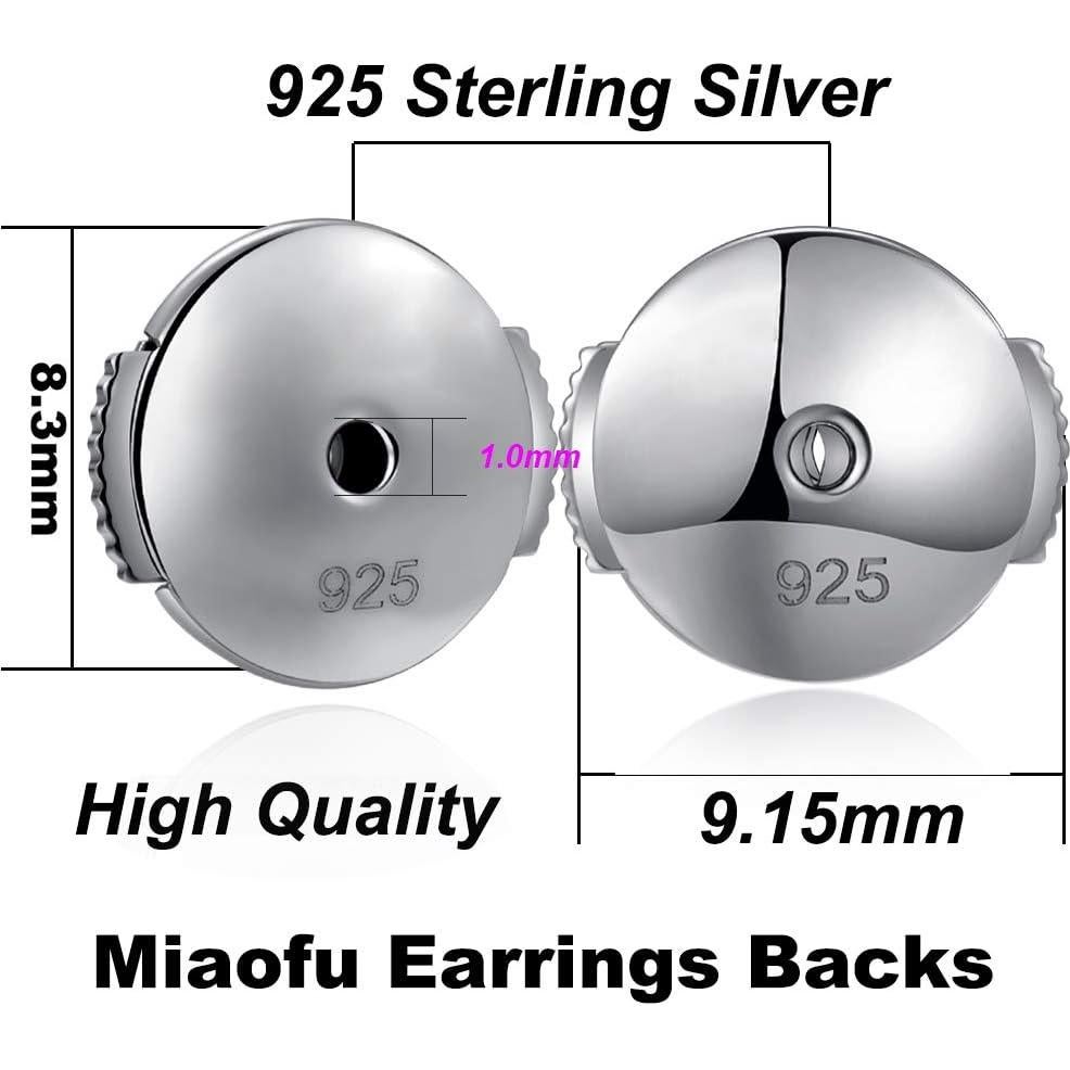 Respaldos de Aretes Hipoalergénicos Miaofu - Plata Esterlina 925