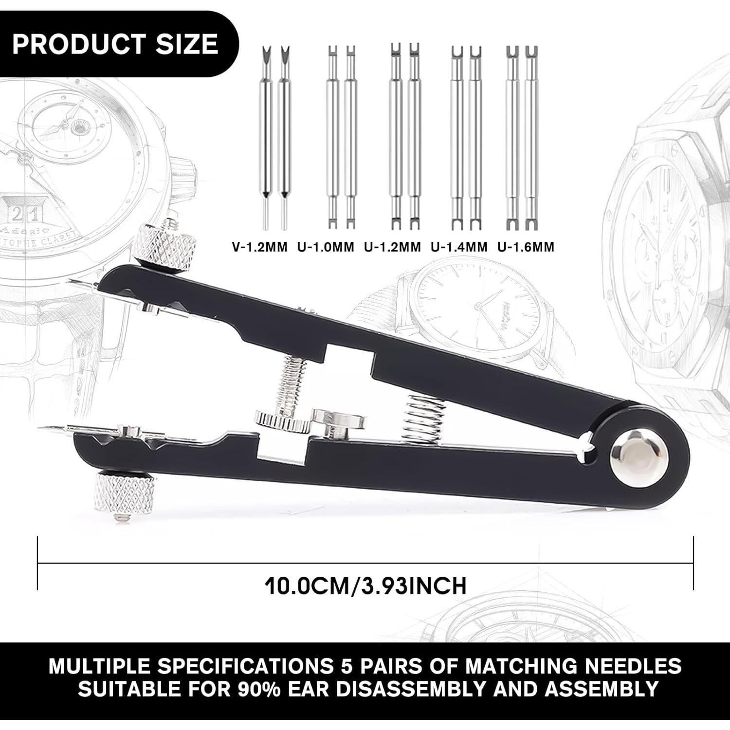 Kit de Herramientas de Pinzas para Reloj Ziyue con 10 Puntas