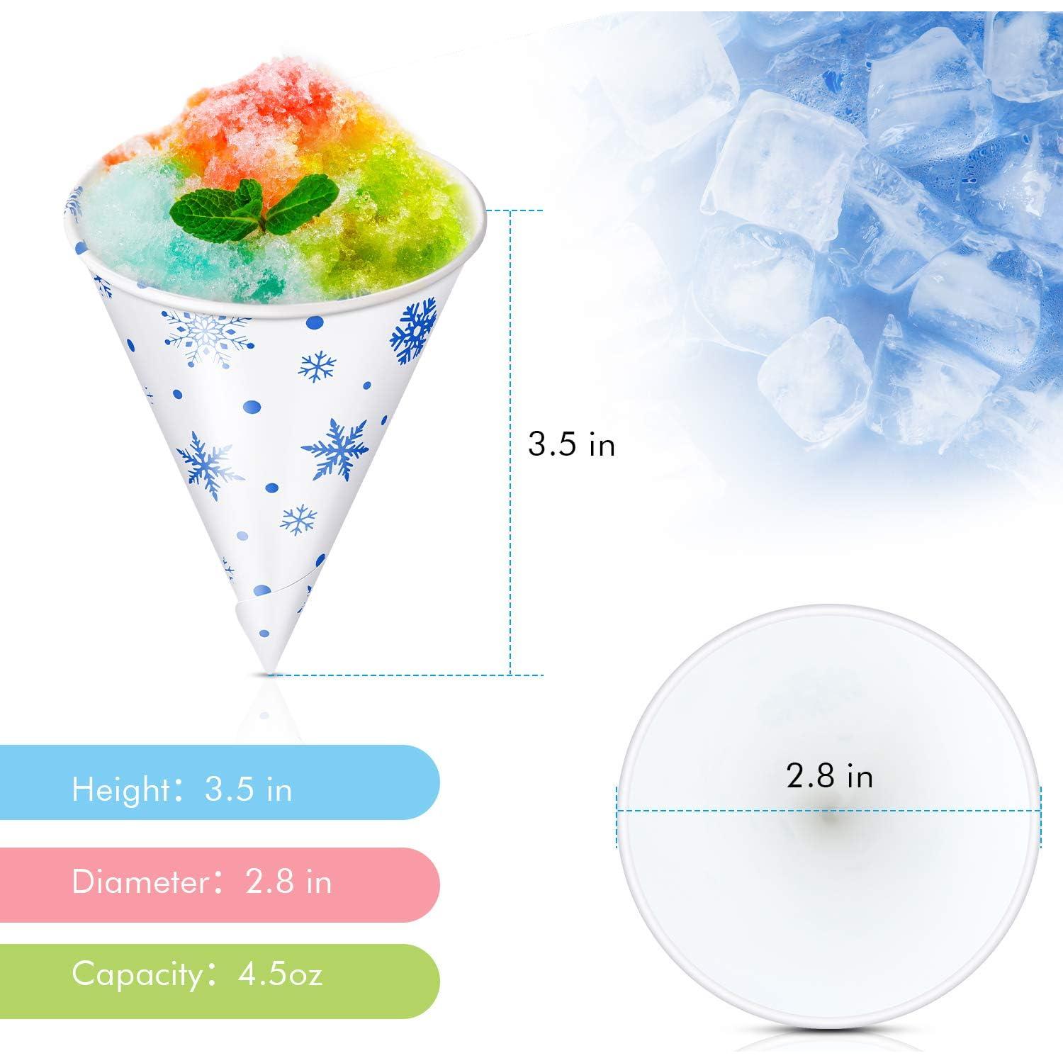 Boao 100 Tazas de Nieve 130 ml y 100 Cucharas Popote Azul