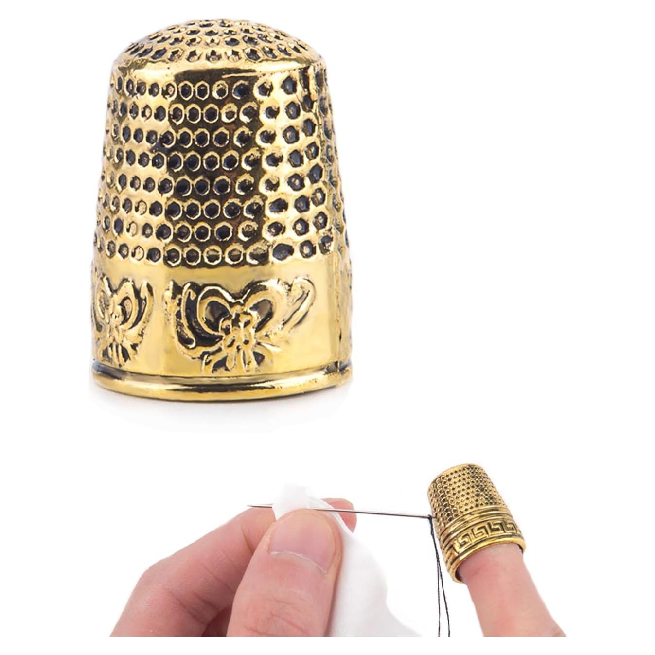 Dedal de Metal Dorado BEADNOVA para Coser y Acolchar - 1pc