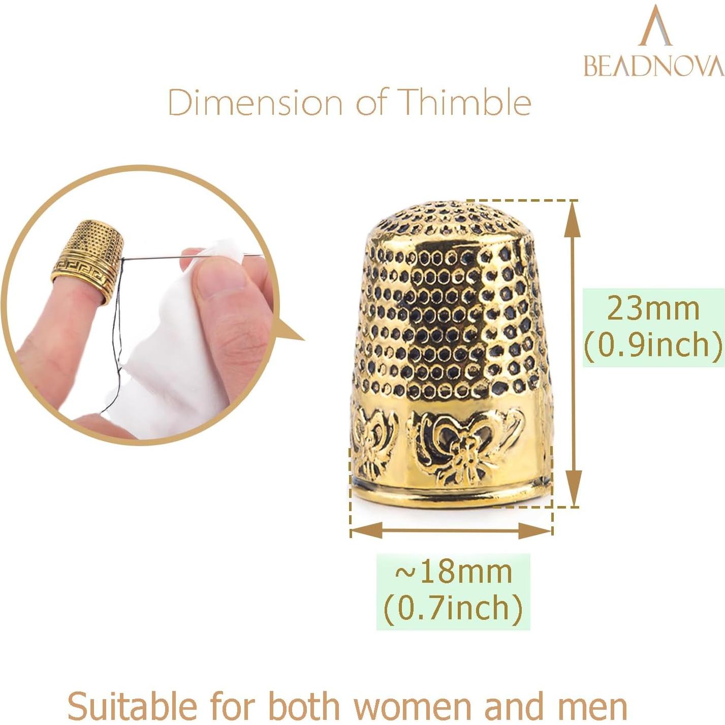 Dedal de Metal Dorado BEADNOVA para Coser y Acolchar - 1pc