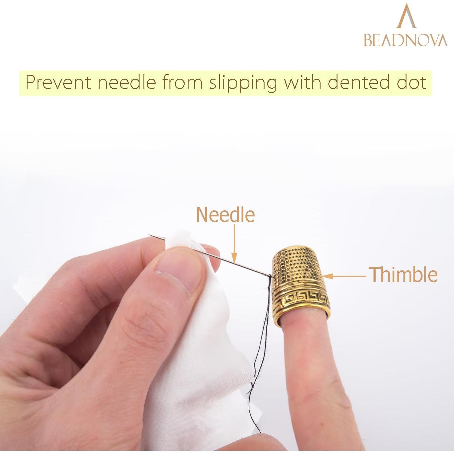 Dedal de Metal Dorado BEADNOVA para Coser y Acolchar - 1pc