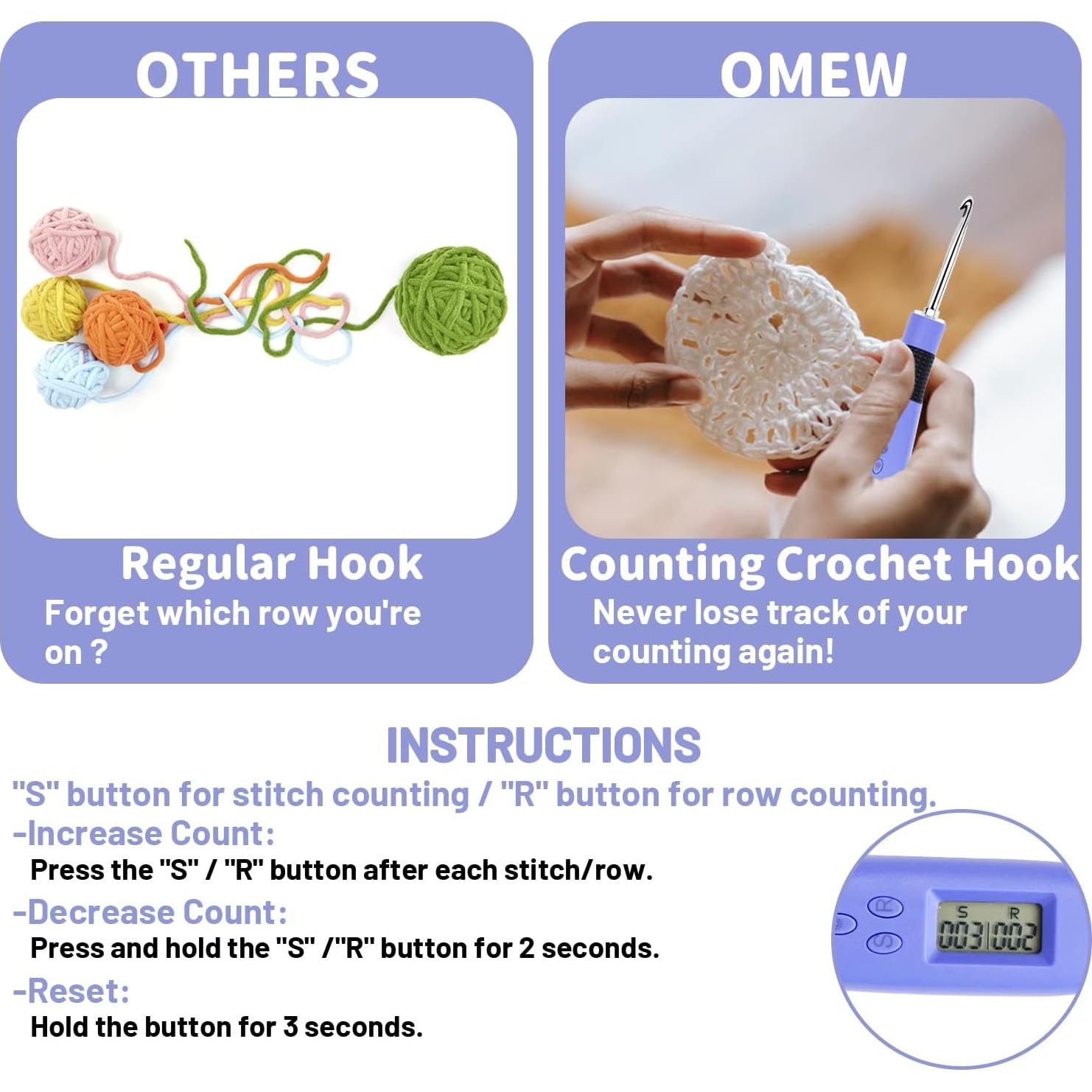 Conjunto de Ganchos de Crochet Iluminados Zcvtbye Tamaño 12