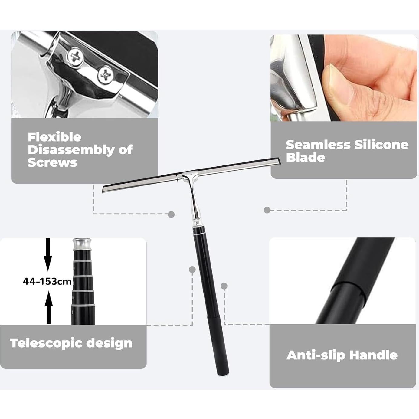 Raspador de Ventanas Telescópico ZenQeek 2 en 1 con Cuchillas