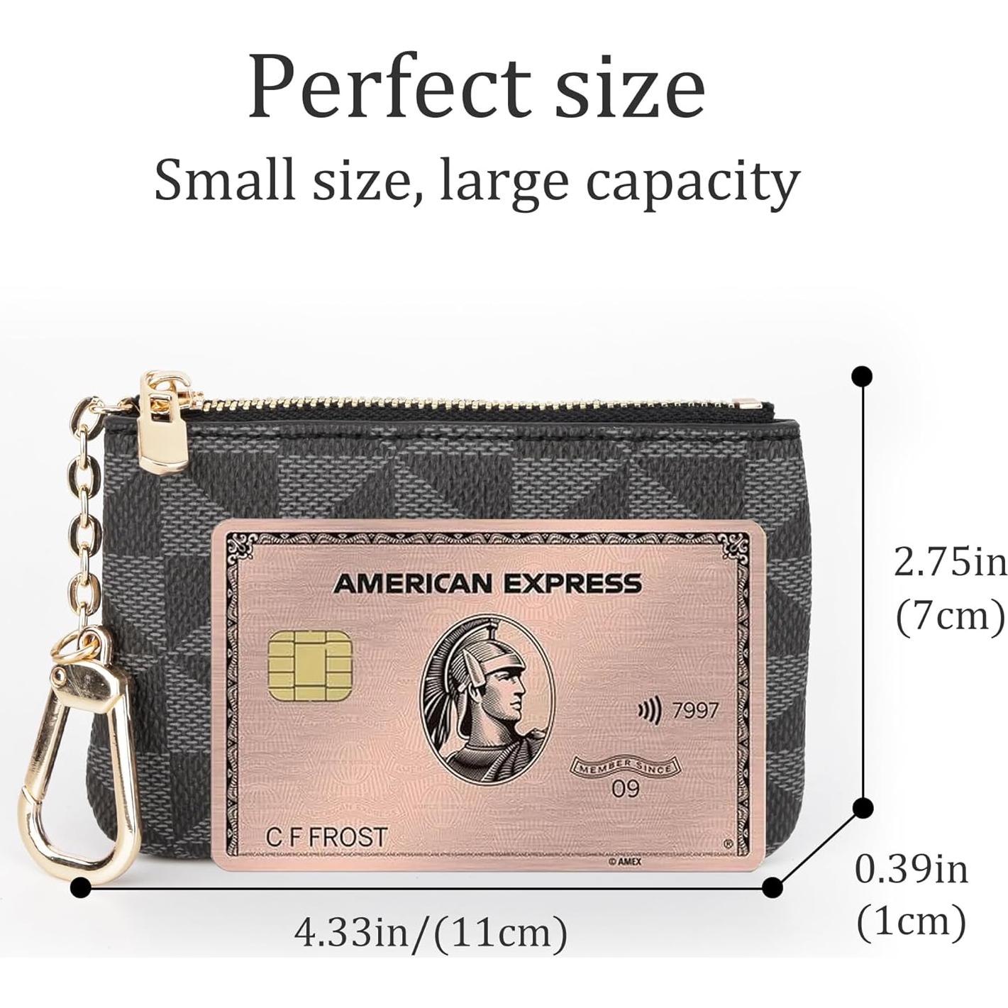 Monedero Veki Mini de Cuero Sintético con Llavero Negro