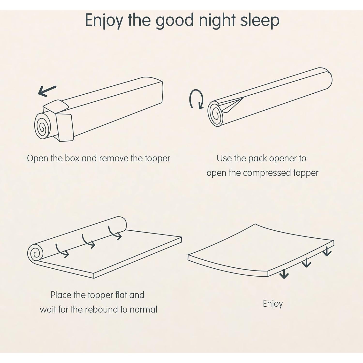 Colchón Twin Hokway 3 Pulgadas Espuma Viscoelástica con Gel