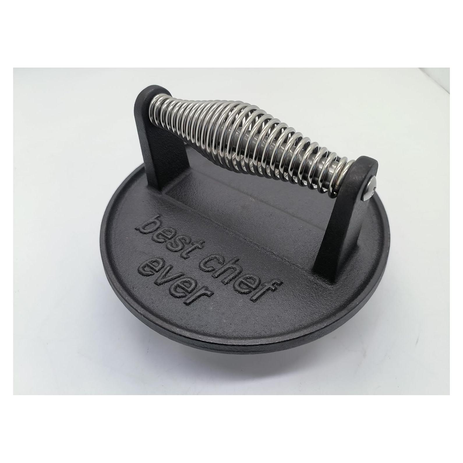 Prensa de Hierro Fundido JNXHON 16.3x6.5cm para Hamburguesas